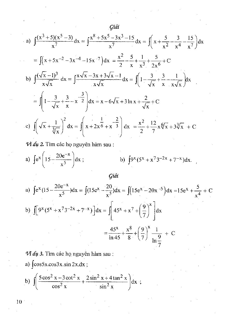 Giải toán 12 nguyên hàm tích phân - Trần Đức Huyên (trang 10)