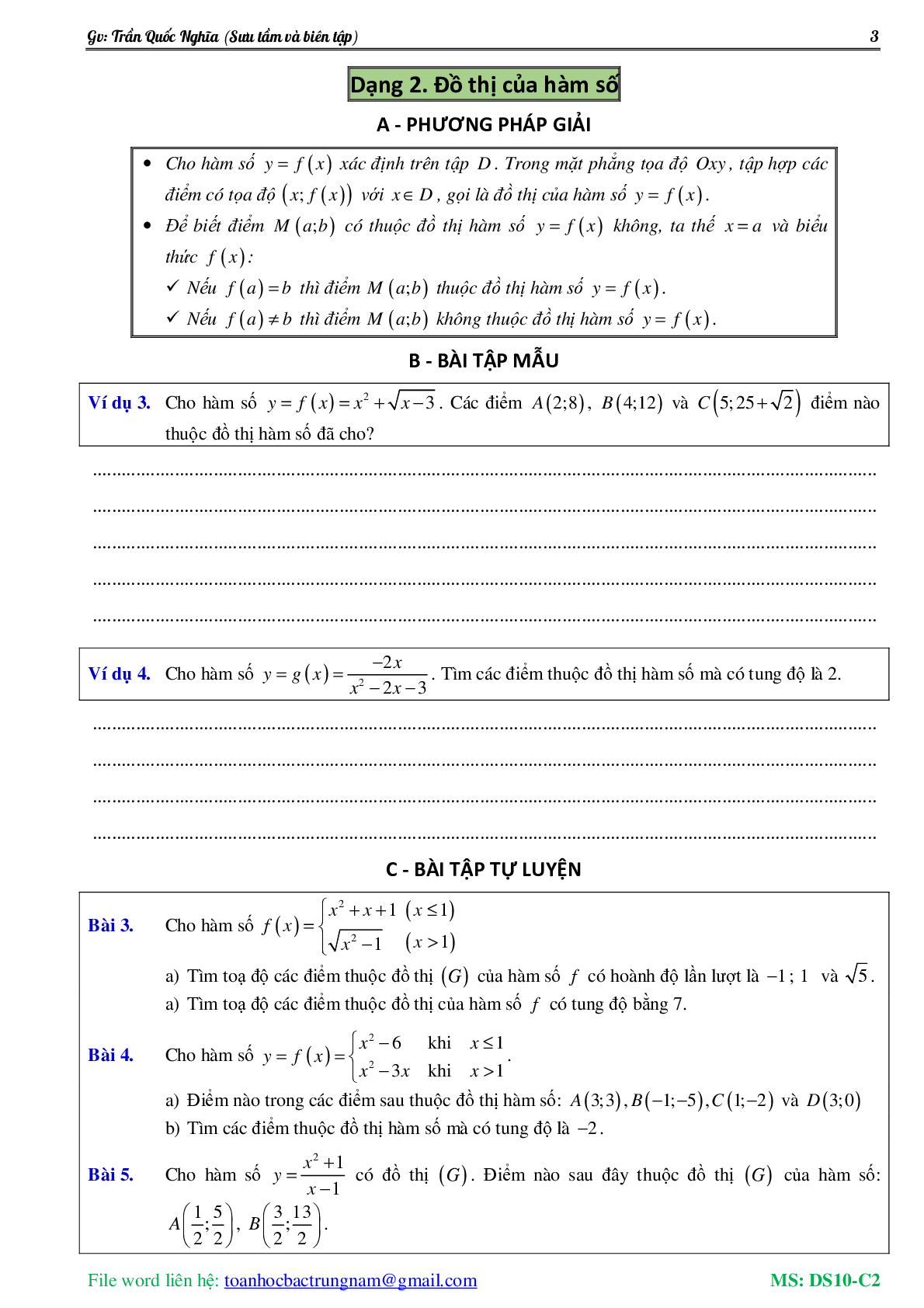 Chuyên đề về hàm số bậc nhất và hàm số bậc hai (trang 4)