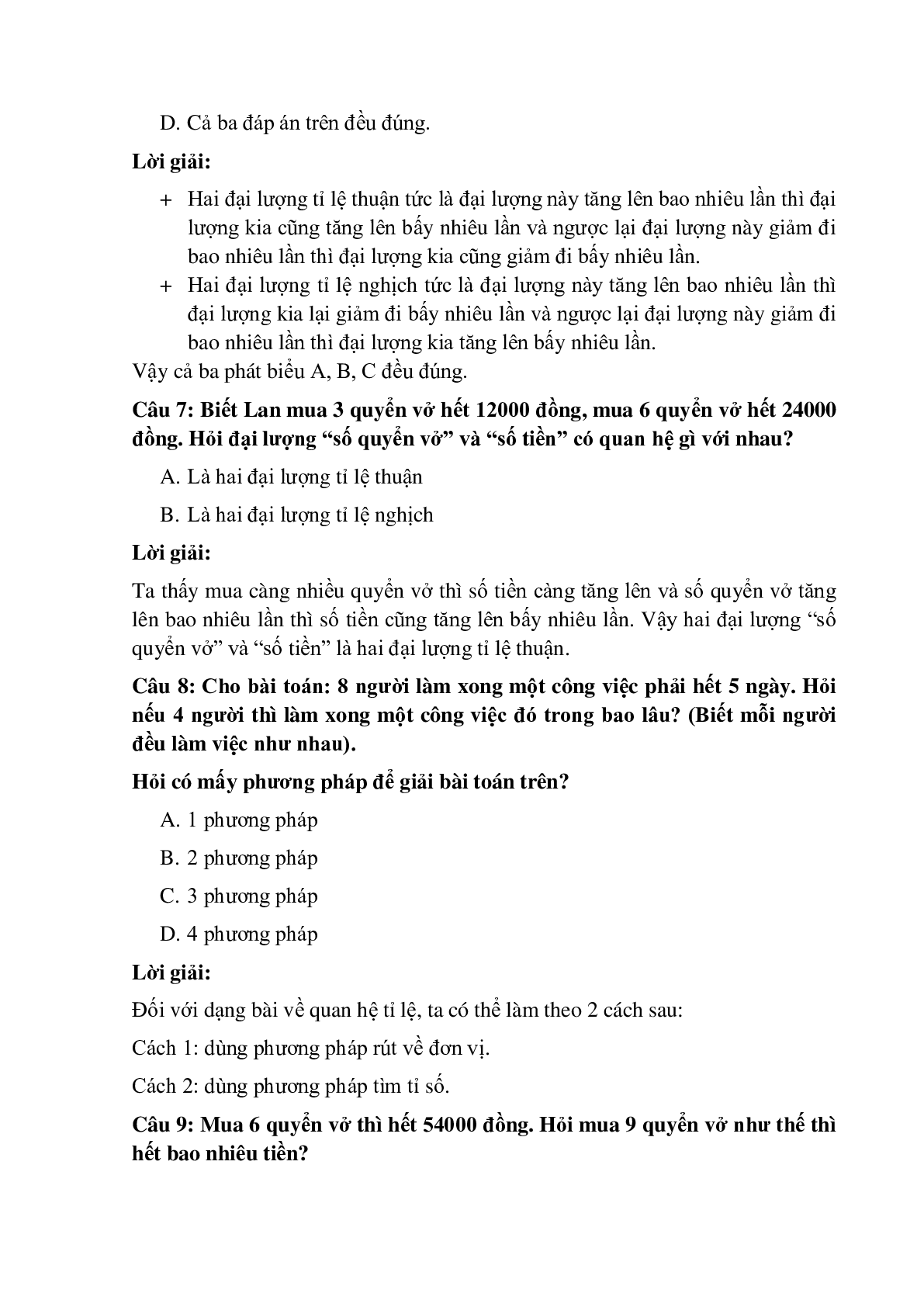 10 câu Trắc nghiệm Ôn tập và bổ sung về giải toán có đáp án 2023 – Toán lớp 5 (trang 4)
