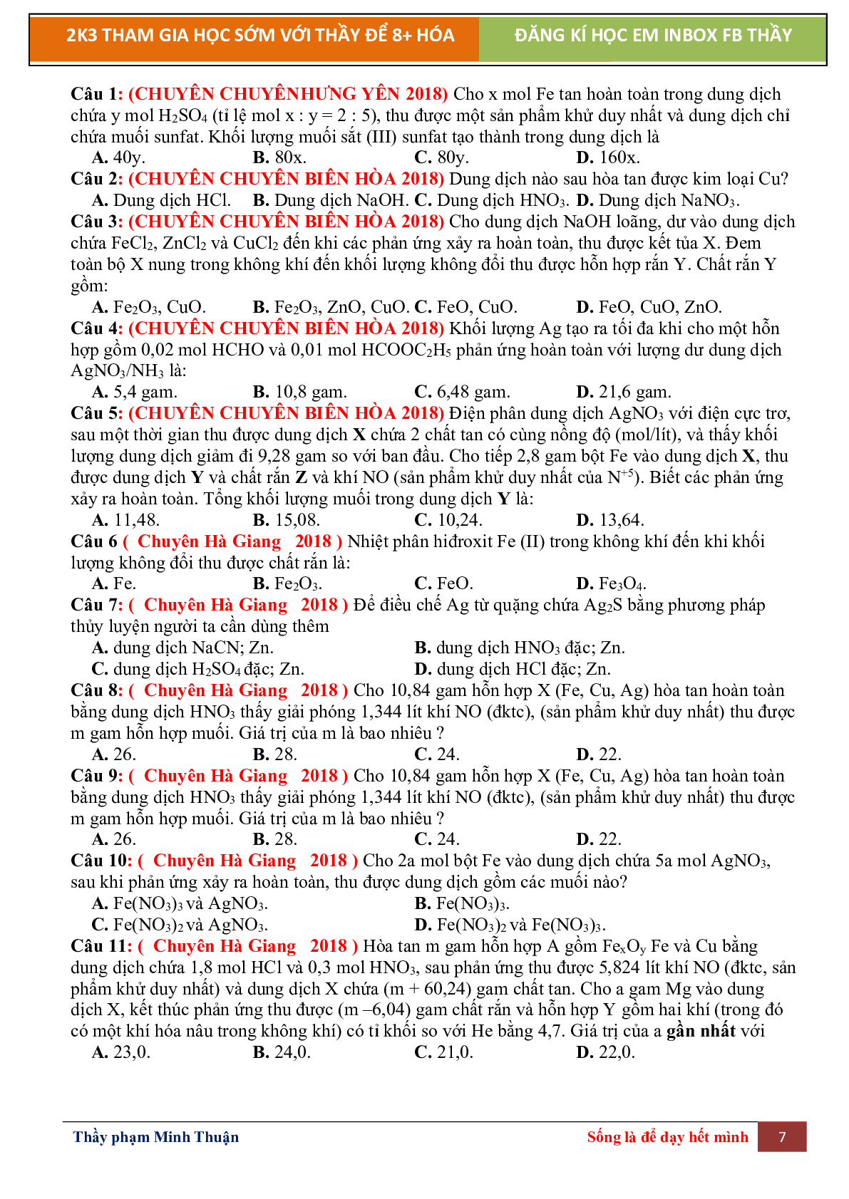 Lý Thuyết Chương 7 Sắt Môn Hóa Học Lớp 12 (trang 7)