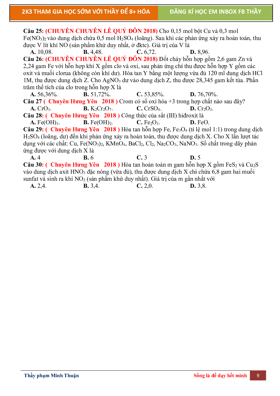 Lý Thuyết Chương 7 Sắt Môn Hóa Học Lớp 12 (trang 9)