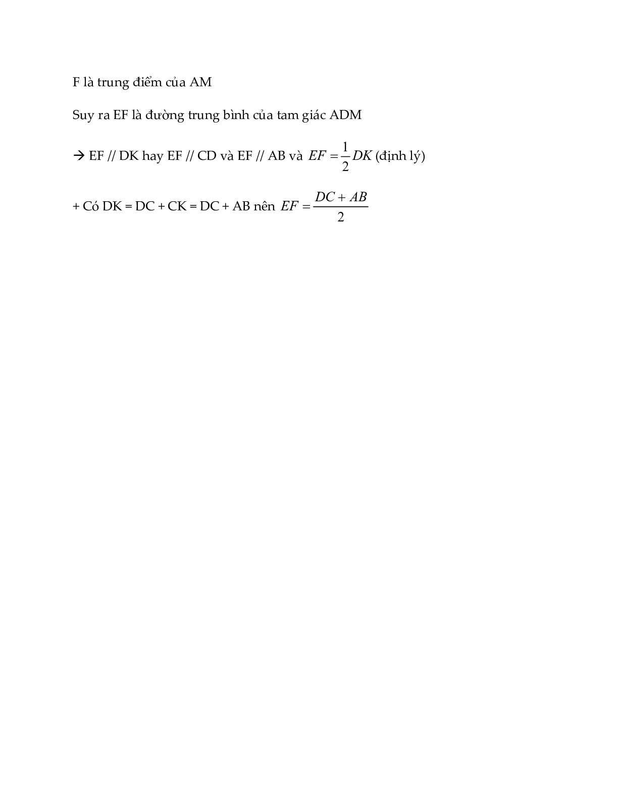 Lý thuyết Toán lớp 8 Bài 4: Đường trung bình của tam giác, đường trung bình của hình thang (trang 6)