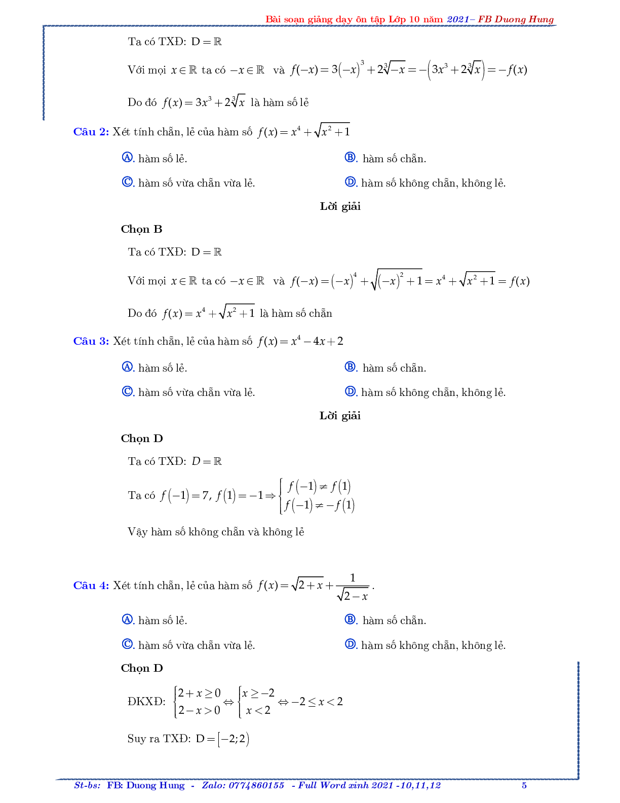 Chuyên đề về hàm số bậc nhất và bậc hai - bản 1 (trang 5)