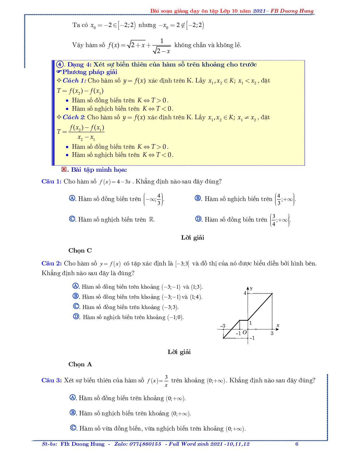 Chuyên đề về hàm số bậc nhất và bậc hai - bản 1 (trang 6)