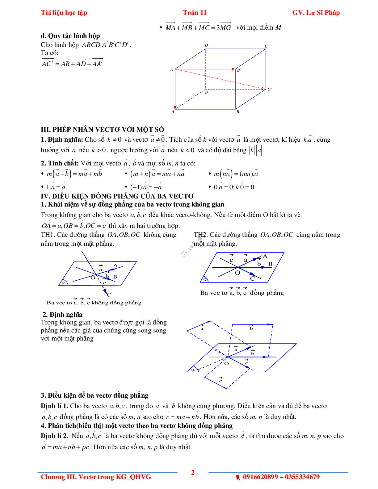 Chuyên đề vectơ trong không gian, quan hệ vuông góc – bản 1 (trang 6)