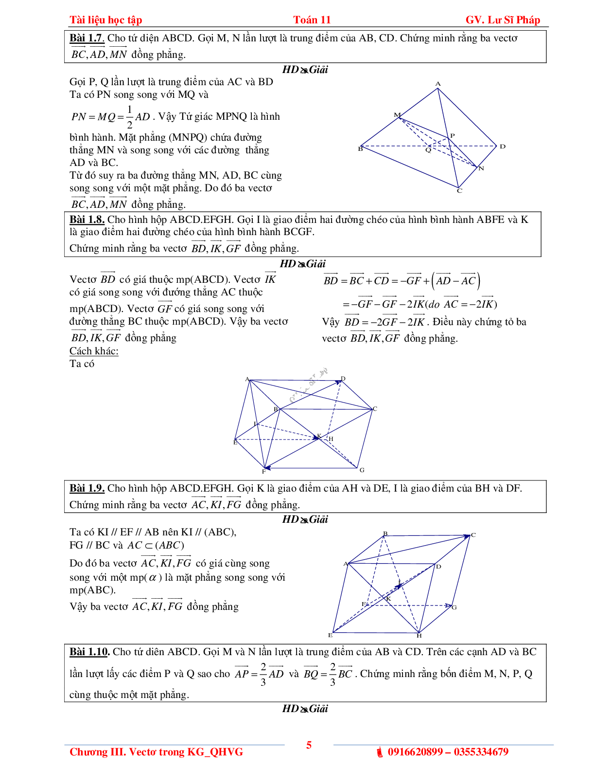Chuyên đề vectơ trong không gian, quan hệ vuông góc – bản 1 (trang 9)