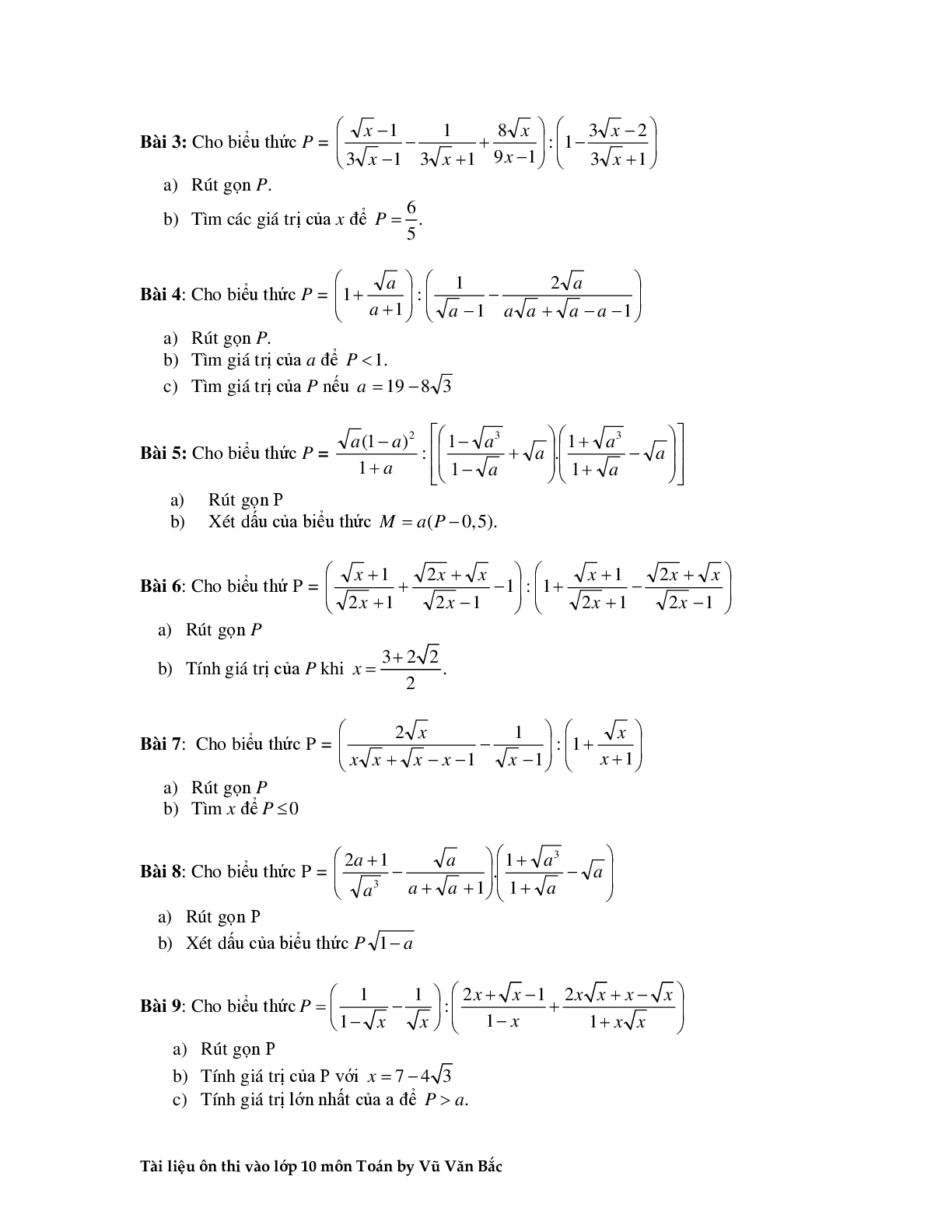 Tài liệu ôn thi vào lớp 10 môn toán (trang 4)