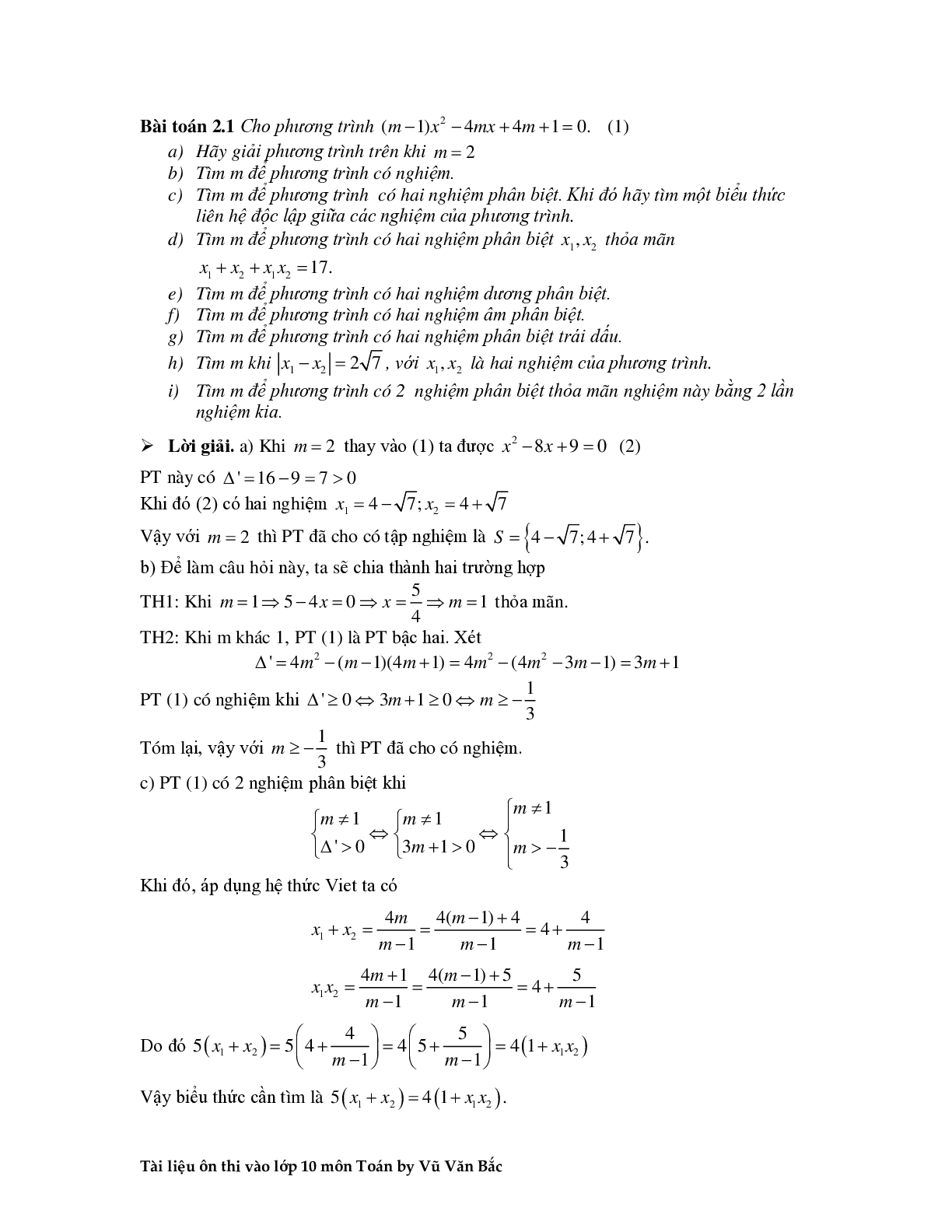 Tài liệu ôn thi vào lớp 10 môn toán (trang 9)