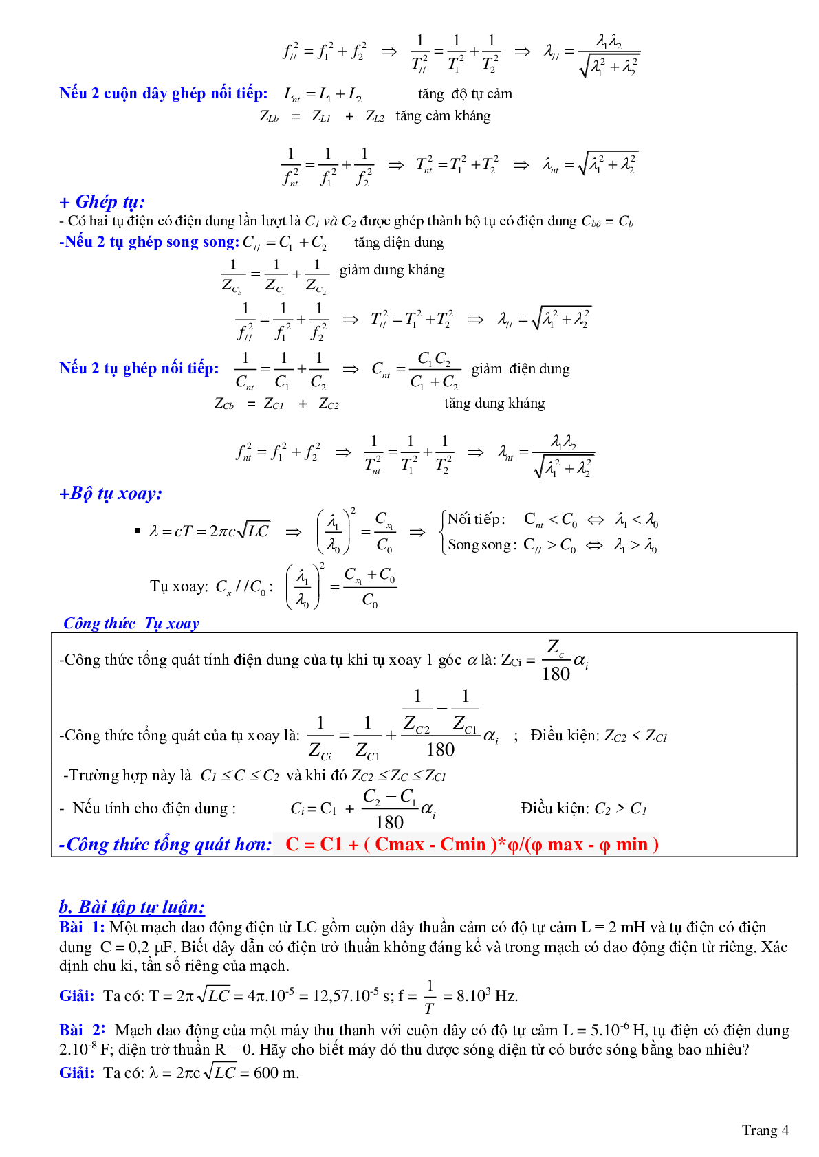 Chuyên đề: Dao động và sóng điện từ môn Vật lý lớp 12 (trang 4)