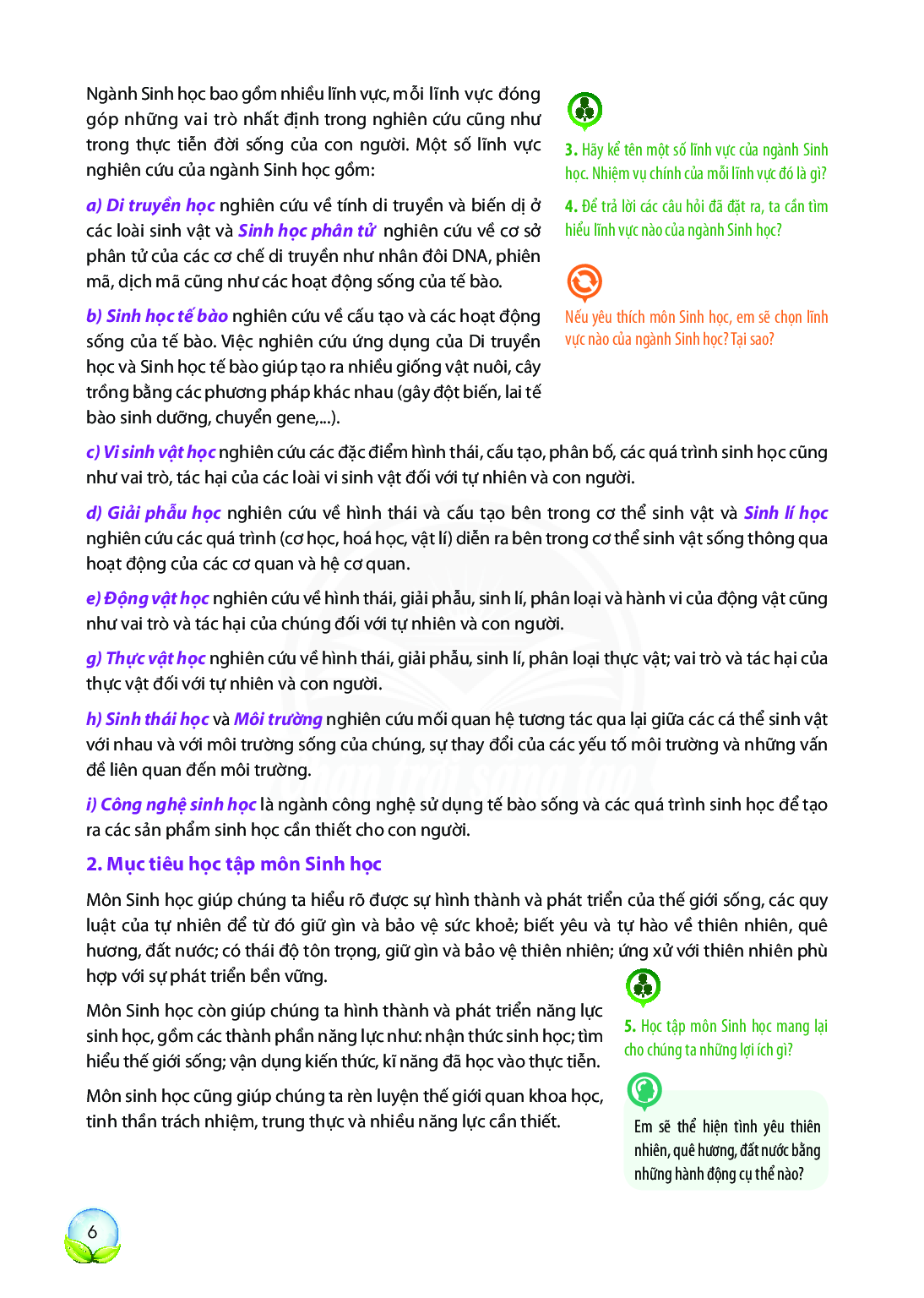 Sinh học lớp 10 Chân trời sáng tạo pdf (trang 7)