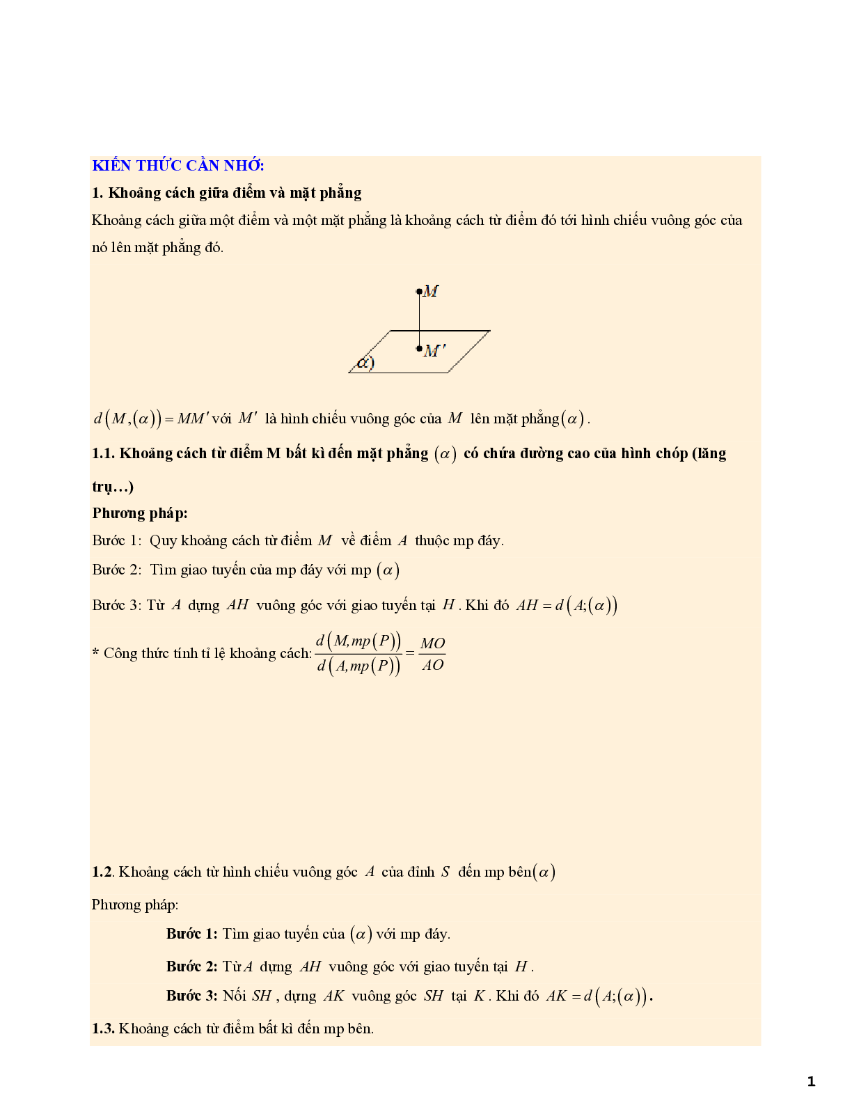 Bài toán khoảng cách giữa hai đường thẳng chéo nhau (trang 1)