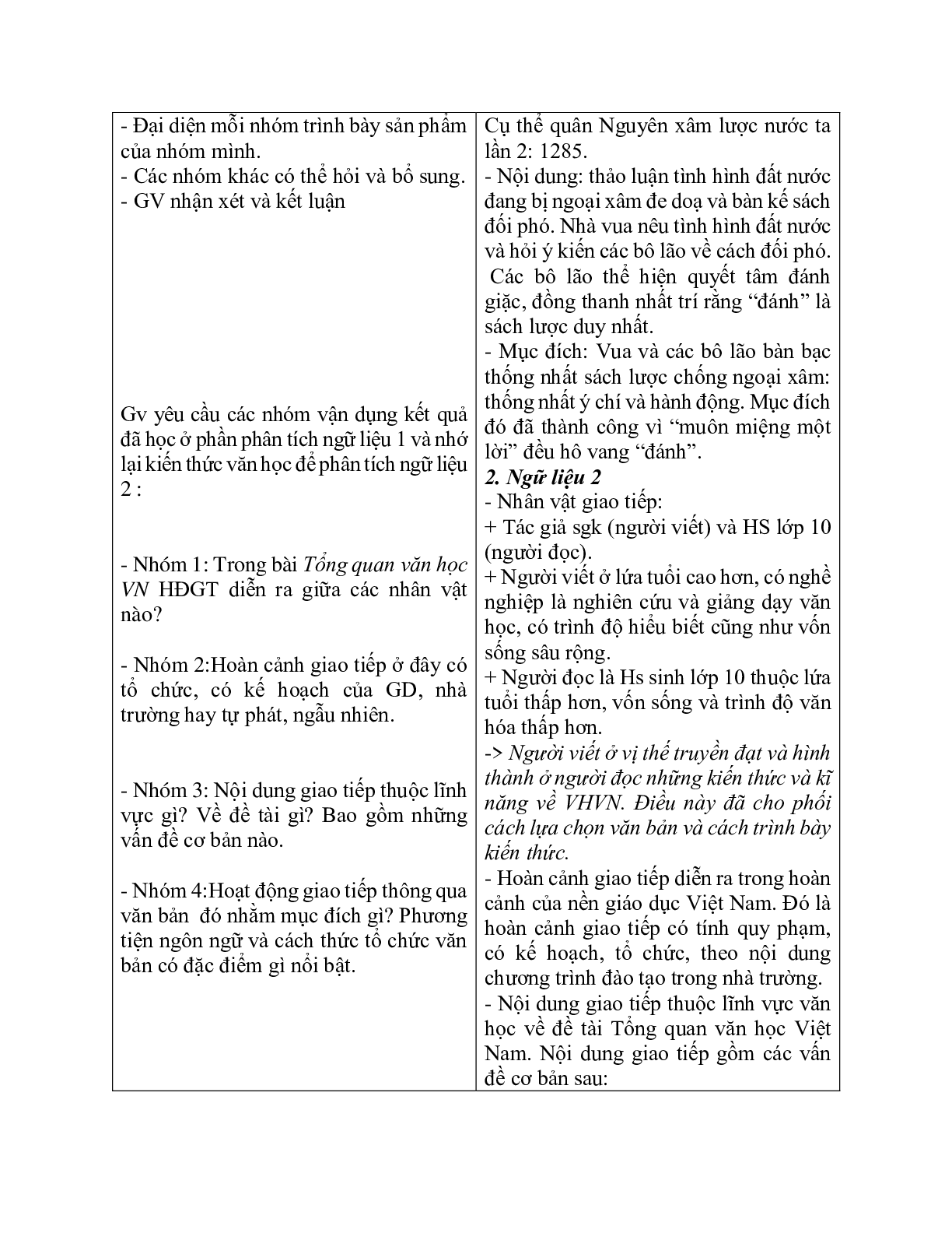 Giáo án ngữ văn lớp 10 Tiết 5, 6: Hoạt động giao tiếp bằng ngôn ngữ (trang 3)