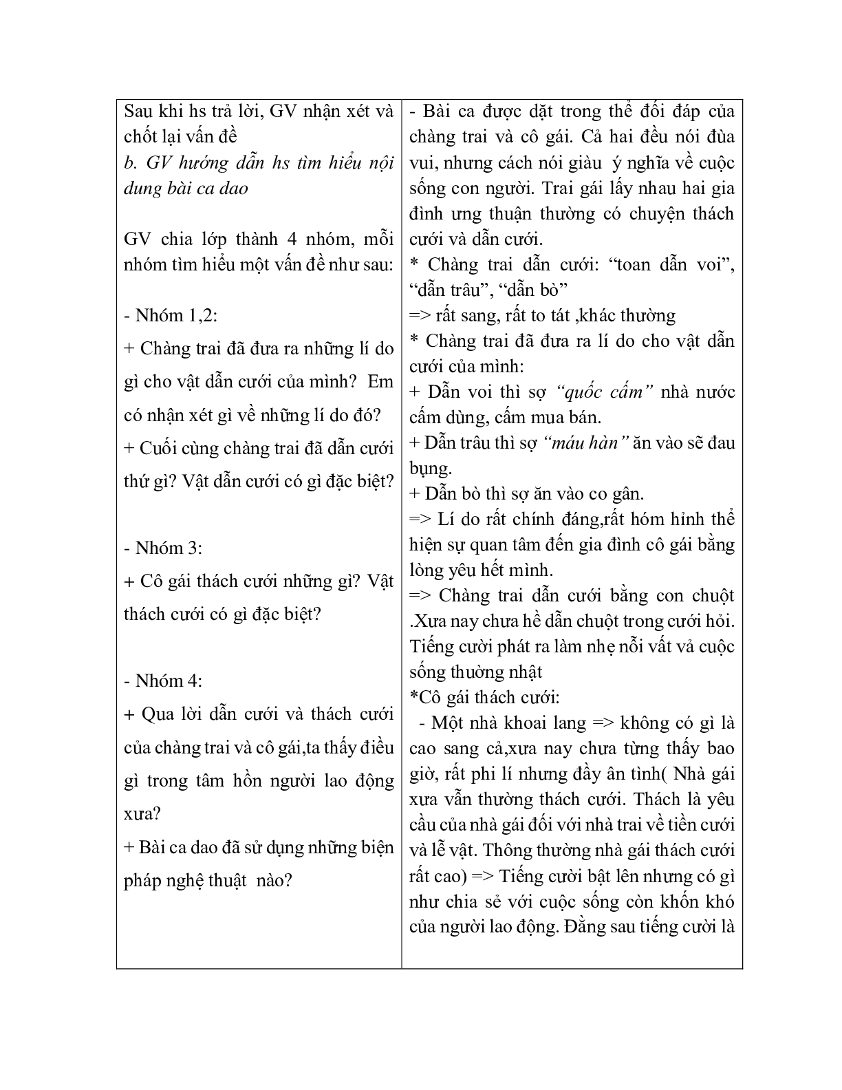 Giáo án ngữ văn lớp 10 Tiết 29: Ca dao hài hước (trang 4)