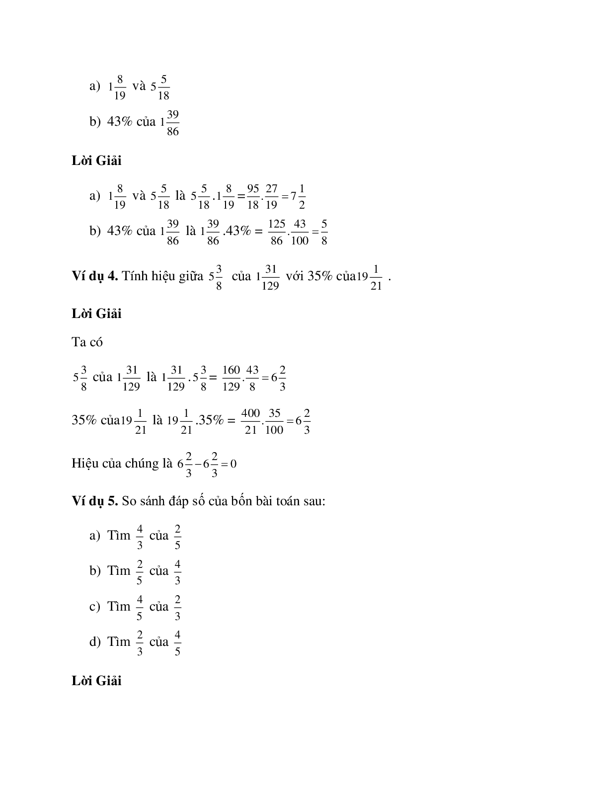 Bài tập về Tìm giá trị phân số của một số cho trước có lời giải (trang 2)