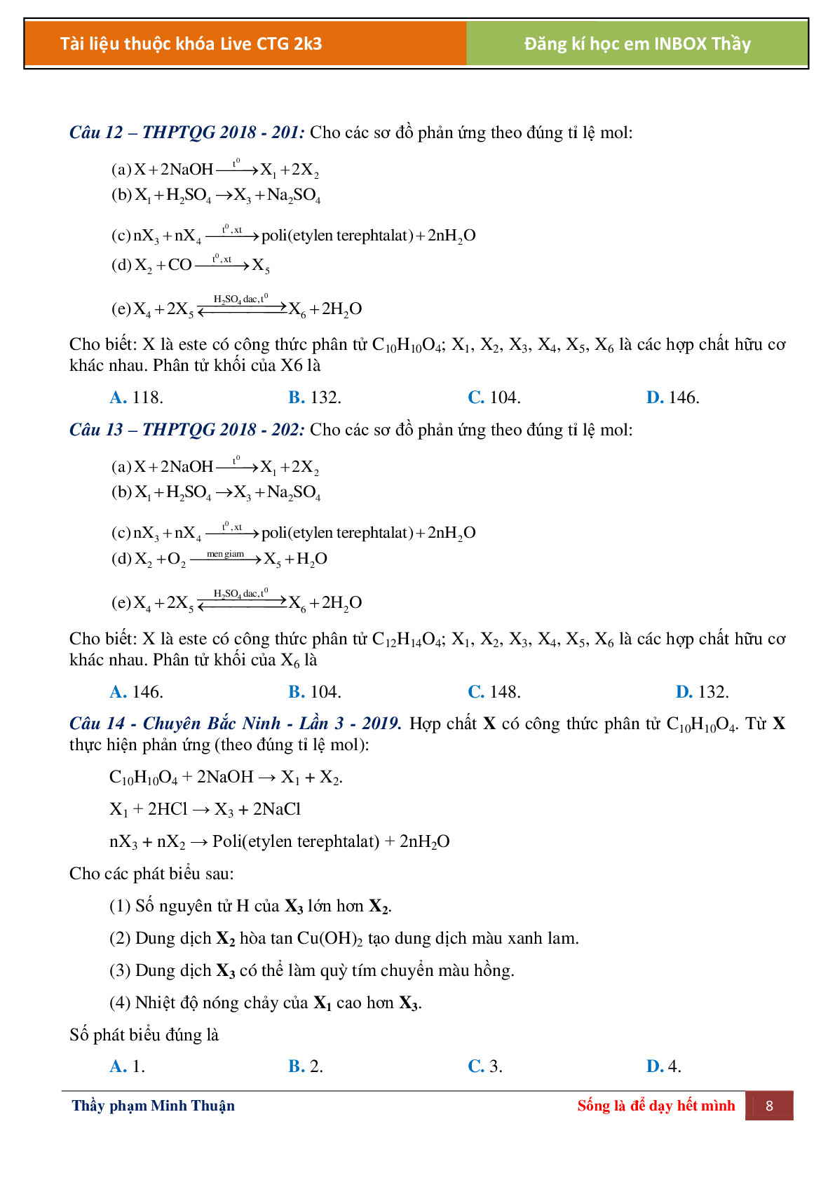 Lý thuyết Este chọn, đếm, tìm chất môn hóa học lớp 12 (trang 8)