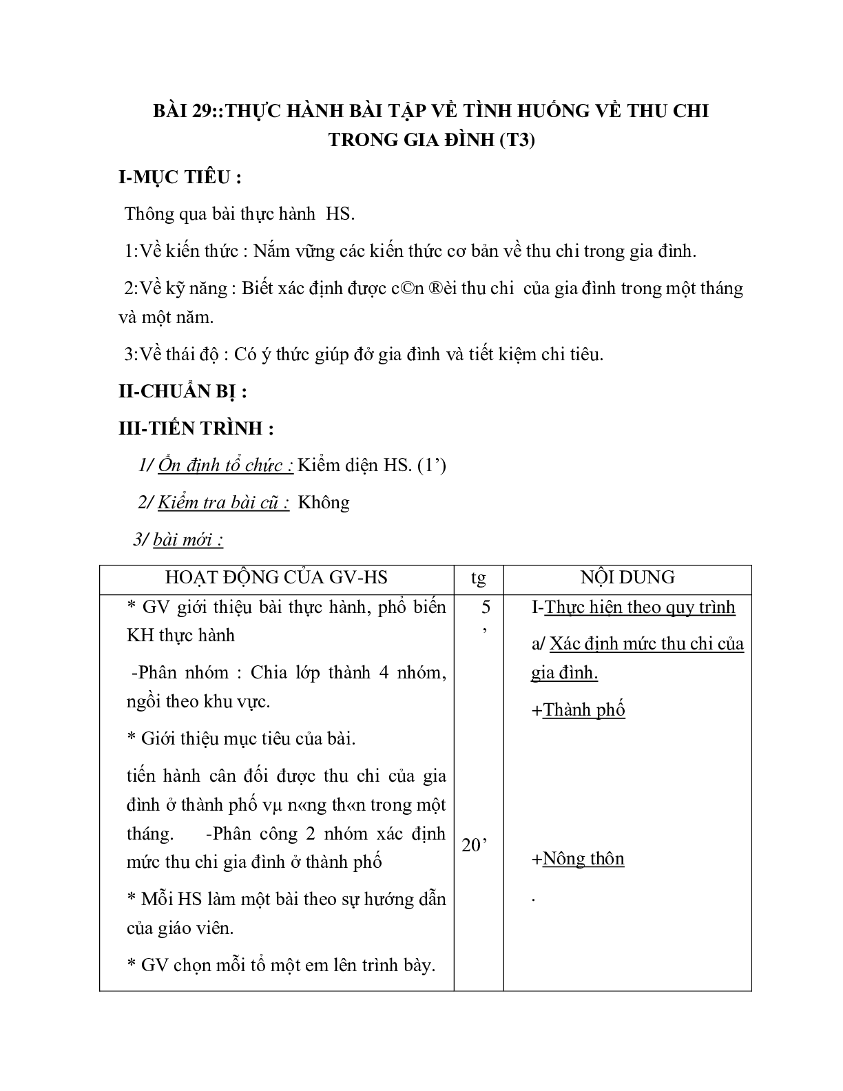 GIÁO ÁN CÔNG NGHỆ 6 BÀI 29::THỰC HÀNH GIÁO ÁN CÔNG NGHỆ 6 BÀI TẬP VỀ TÌNH HUỐNG VỀ THU CHI TRONG GIA ĐÌNH (T3) MỚI NHẤT – CV5555 (trang 1)