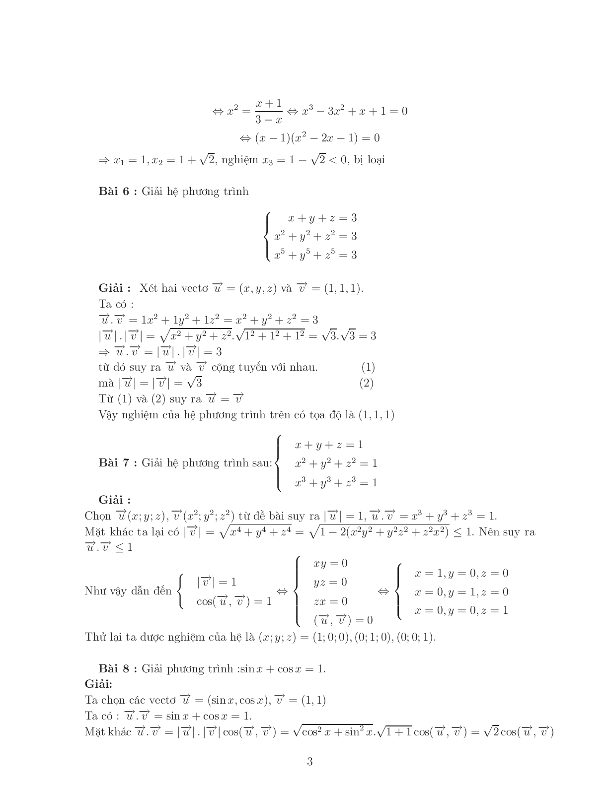 Giải phương trình – bất phương trình bằng phương pháp Vector (trang 3)