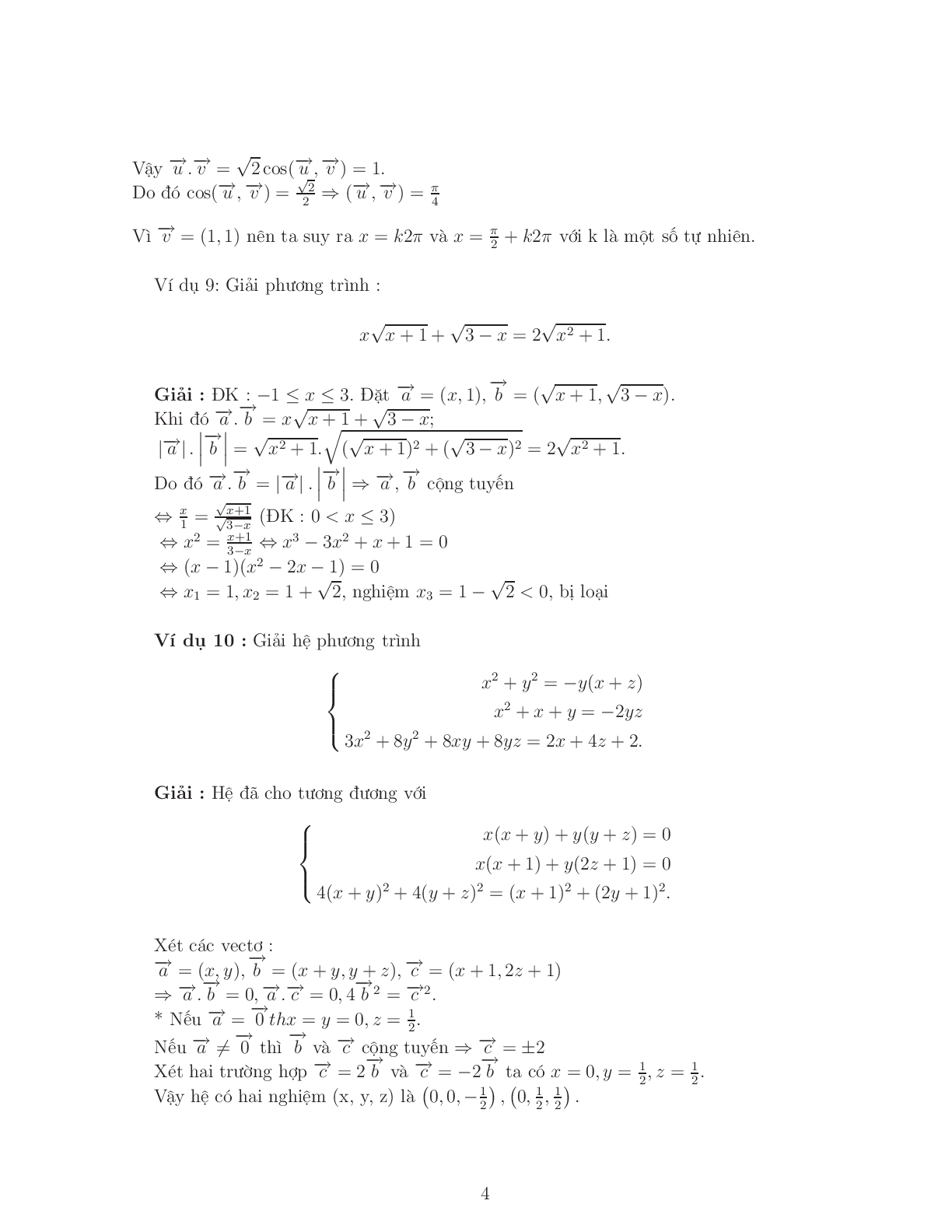 Giải phương trình – bất phương trình bằng phương pháp Vector (trang 4)