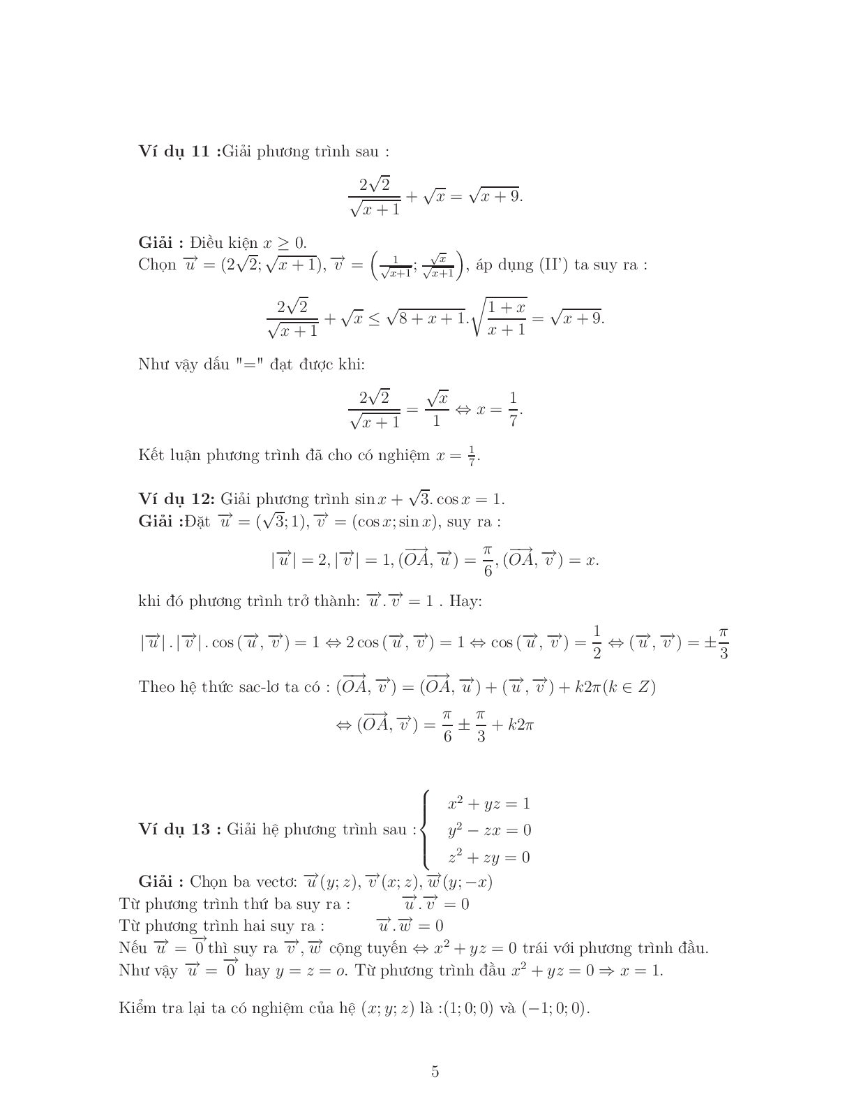 Giải phương trình – bất phương trình bằng phương pháp Vector (trang 5)