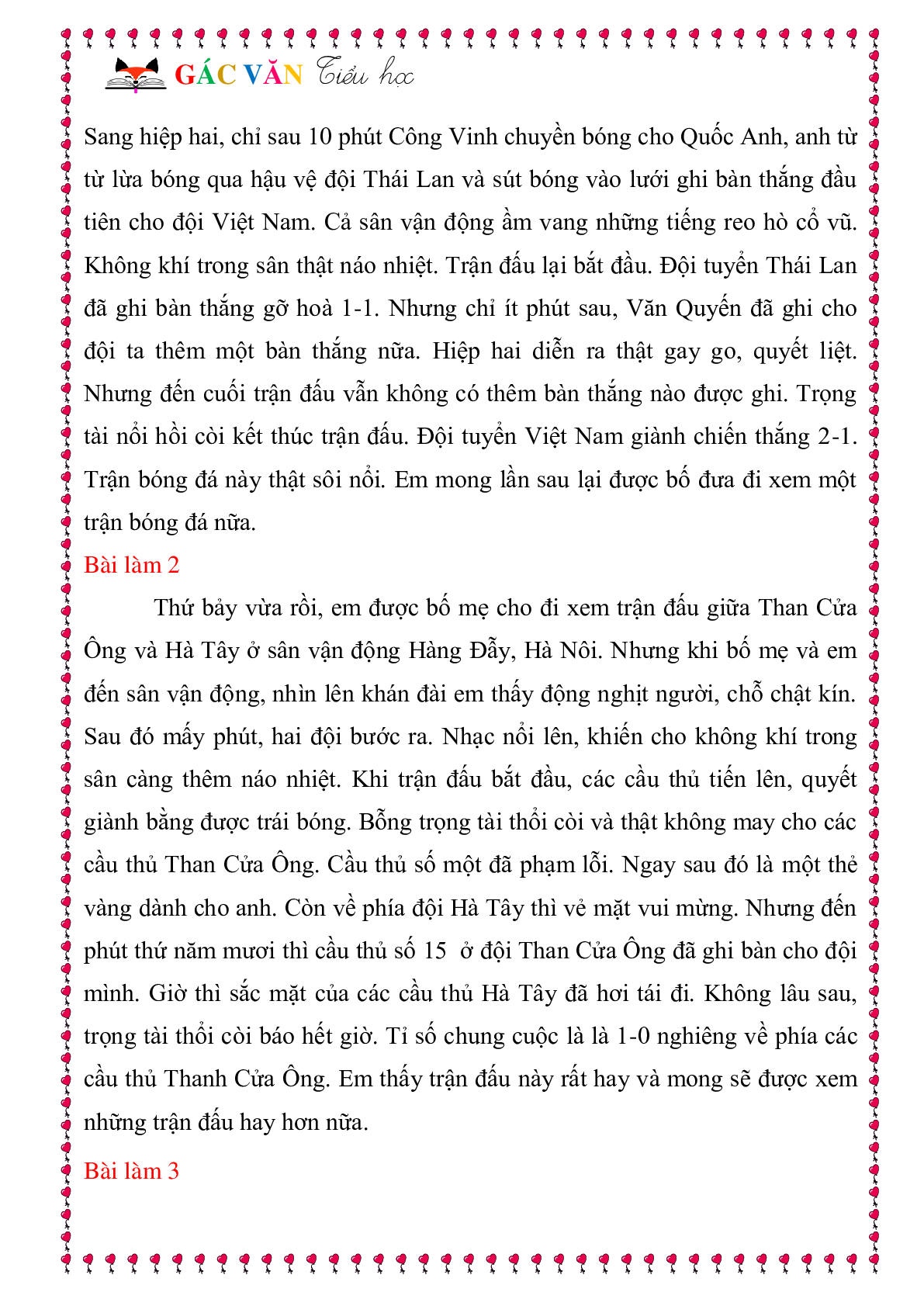 Các dạng bài tập làm văn môn Tiếng Việt lớp 3 (trang 10)