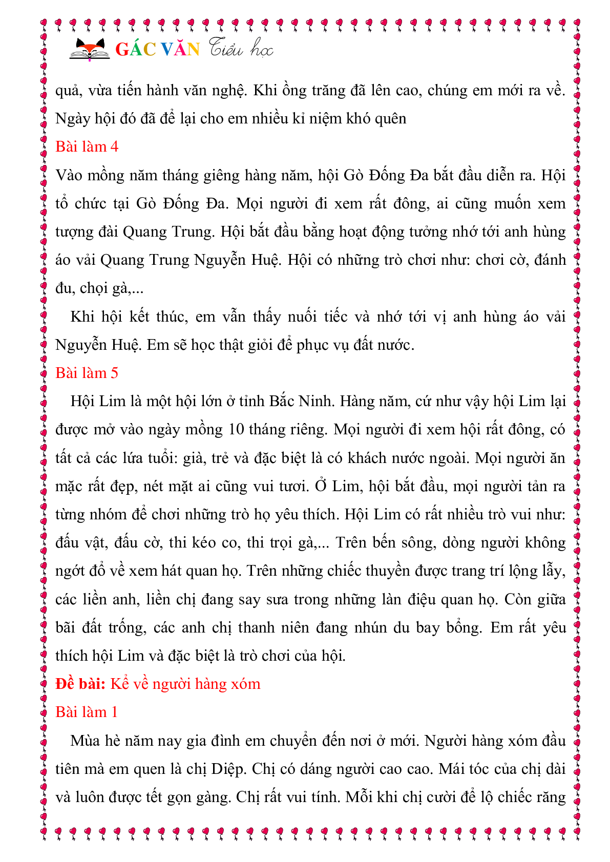 Các dạng bài tập làm văn môn Tiếng Việt lớp 3 (trang 6)