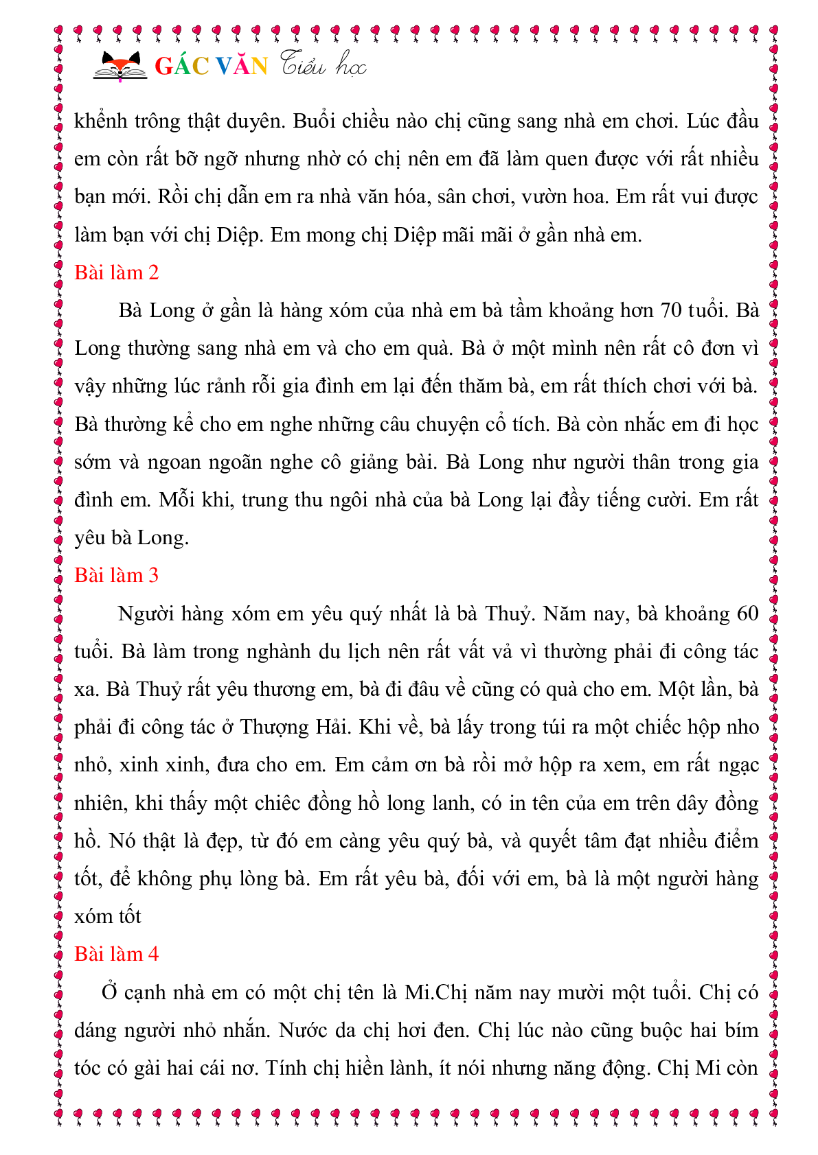 Các dạng bài tập làm văn môn Tiếng Việt lớp 3 (trang 7)