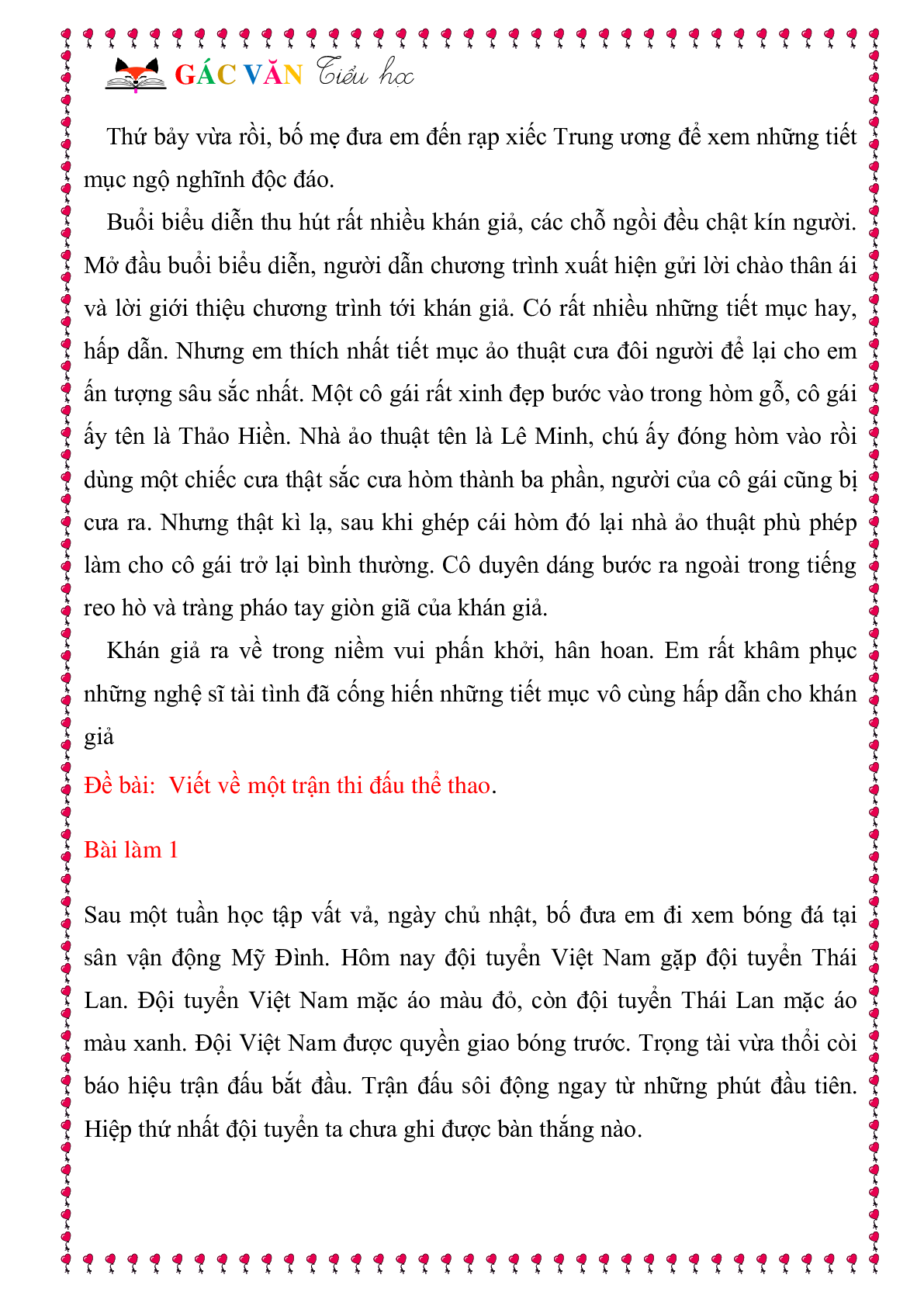 Các dạng bài tập làm văn môn Tiếng Việt lớp 3 (trang 9)