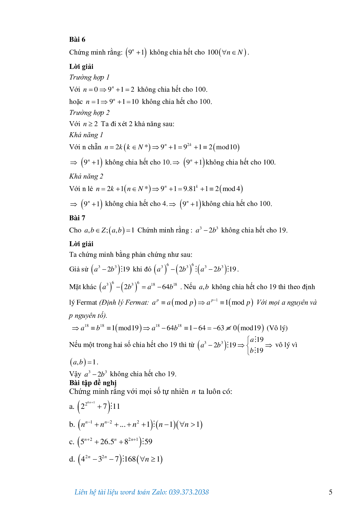 Ứng dụng của đồng dư thức trong giải toán số học (trang 4)