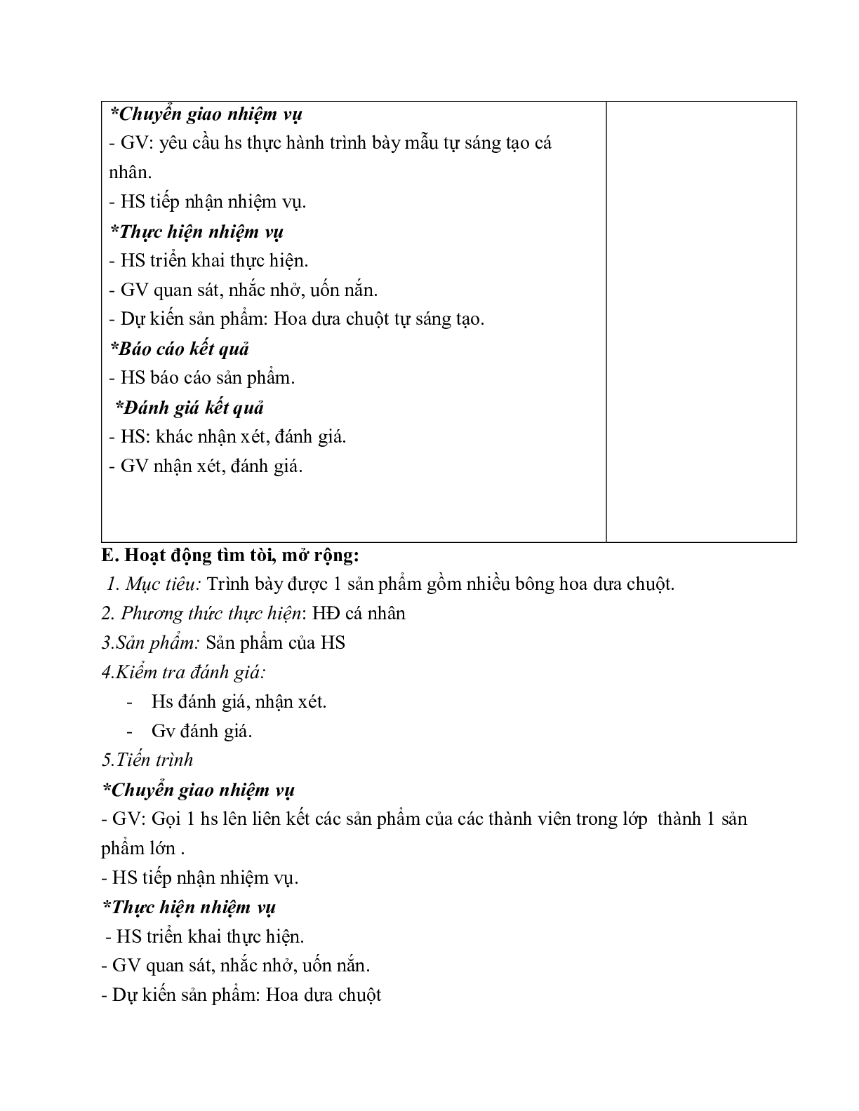 GIÁO ÁN CÔNG NGHỆ 6 BÀI 24: TH TỈA HOA TRANG TRÍ MÓN ĂN TỪ MỘT SỐ LOẠI RAU, CỦ, QUẢ (T2) MỚI NHẤT (trang 7)