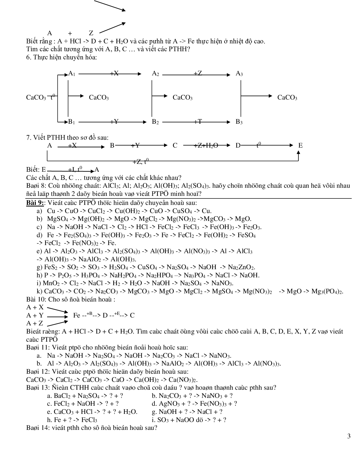 13 dạng bài tập về hóa học vô cơ có đáp án, chọn lọc (trang 3)