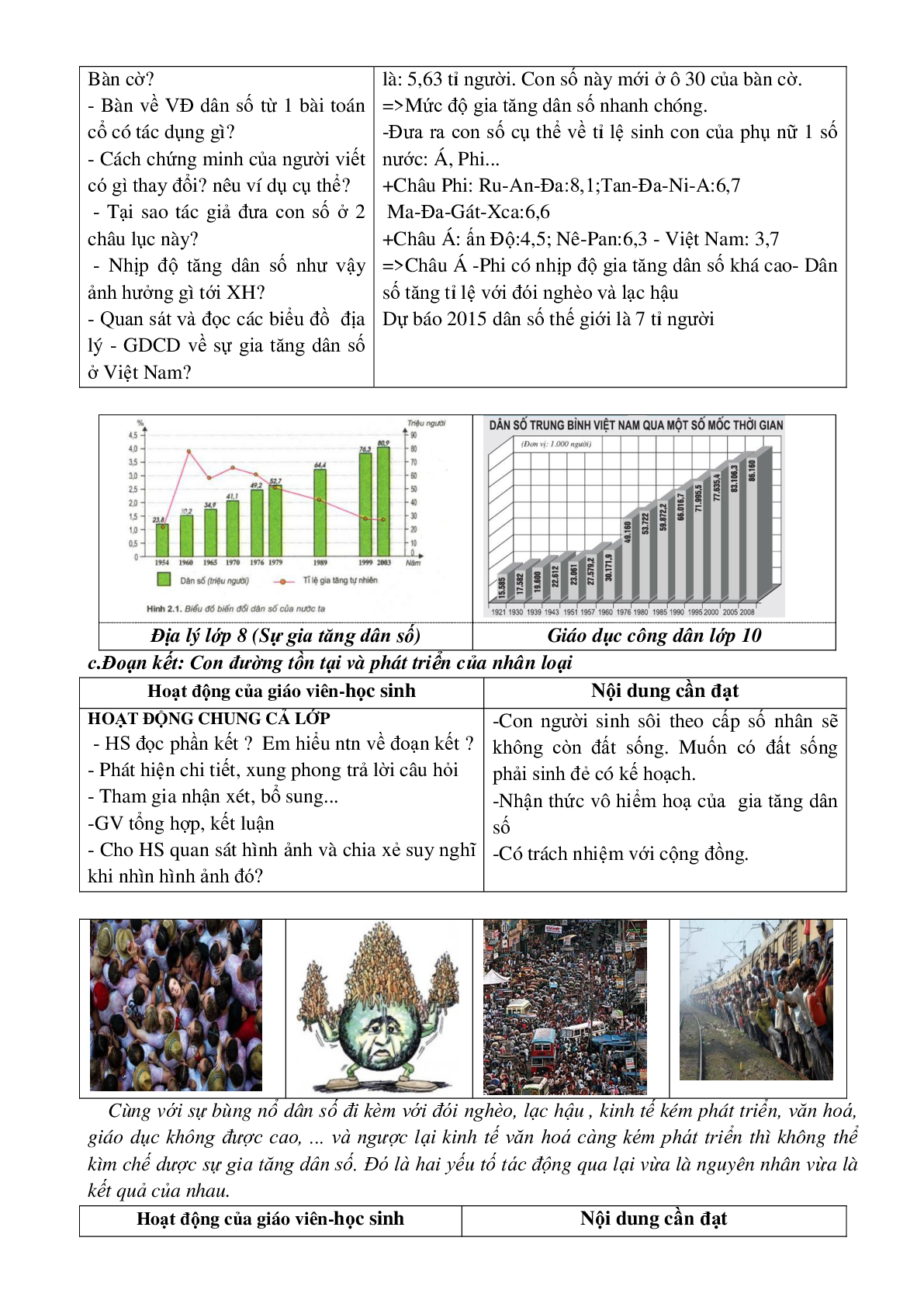 Giáo án ngữ văn lớp 8 Tuần 13 Tiết 49: Bài toán dân số (trang 3)