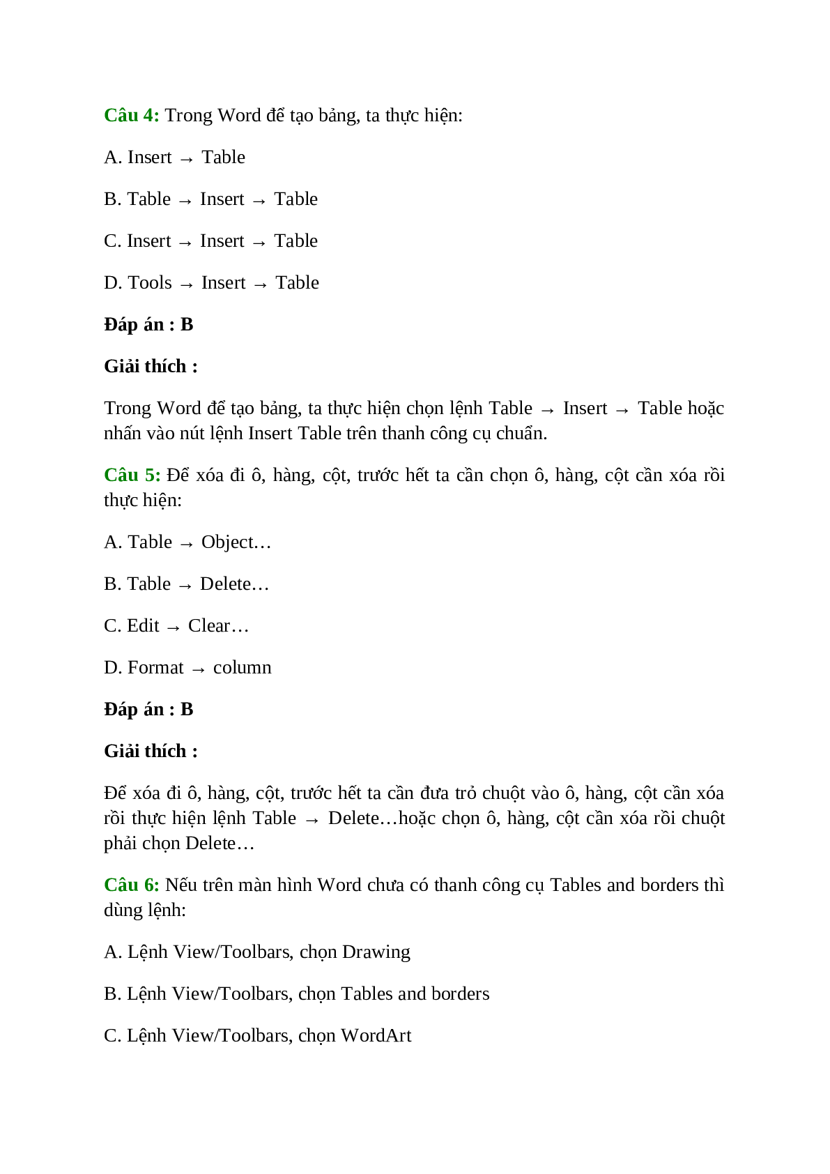 Tin học 10 Bài 19: Tạo và làm việc với bảng (trang 8)