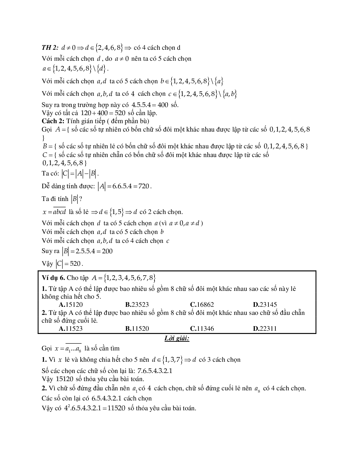 Phương pháp giải và bài tập về Các bài toán vận dụng quy tắc đếm (trang 4)
