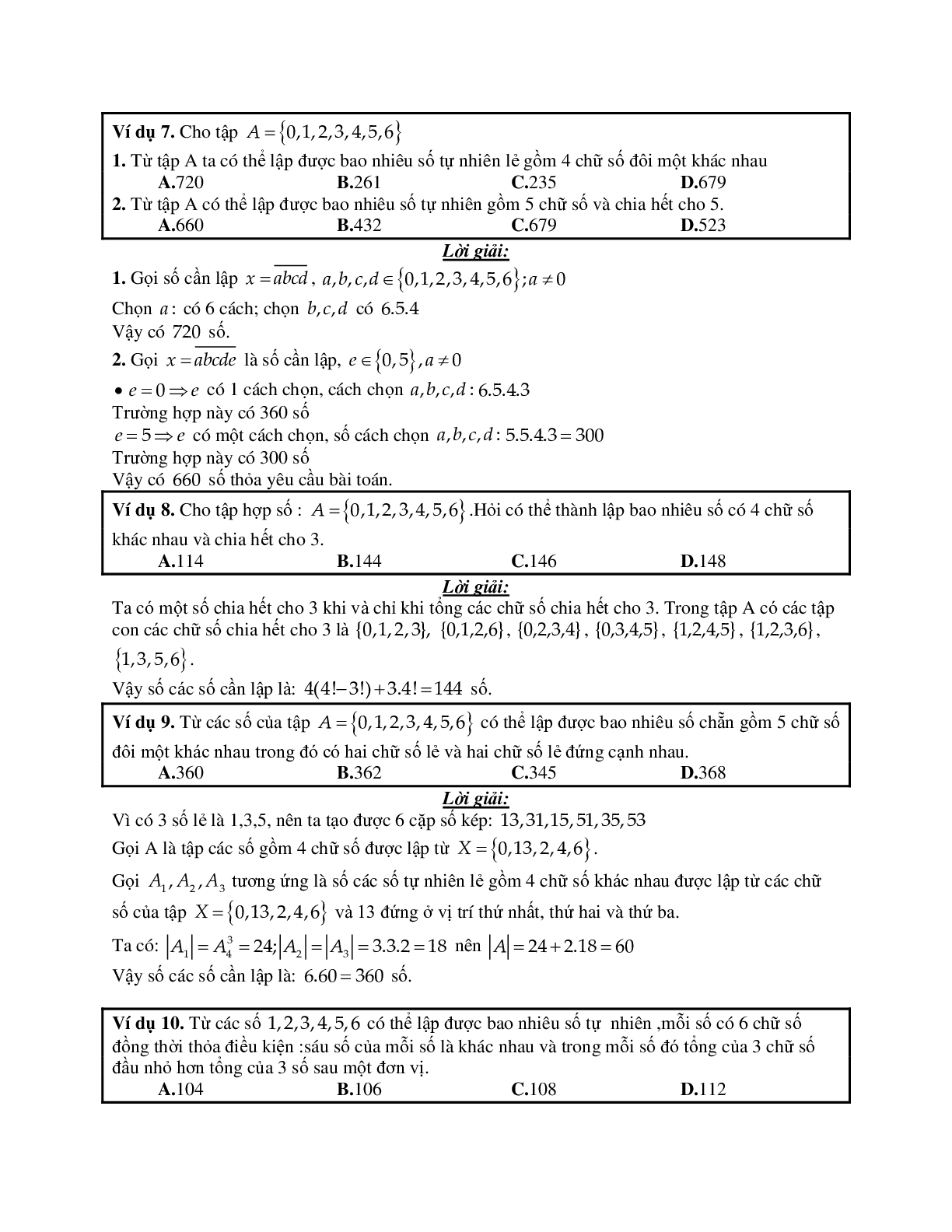 Phương pháp giải và bài tập về Các bài toán vận dụng quy tắc đếm (trang 5)