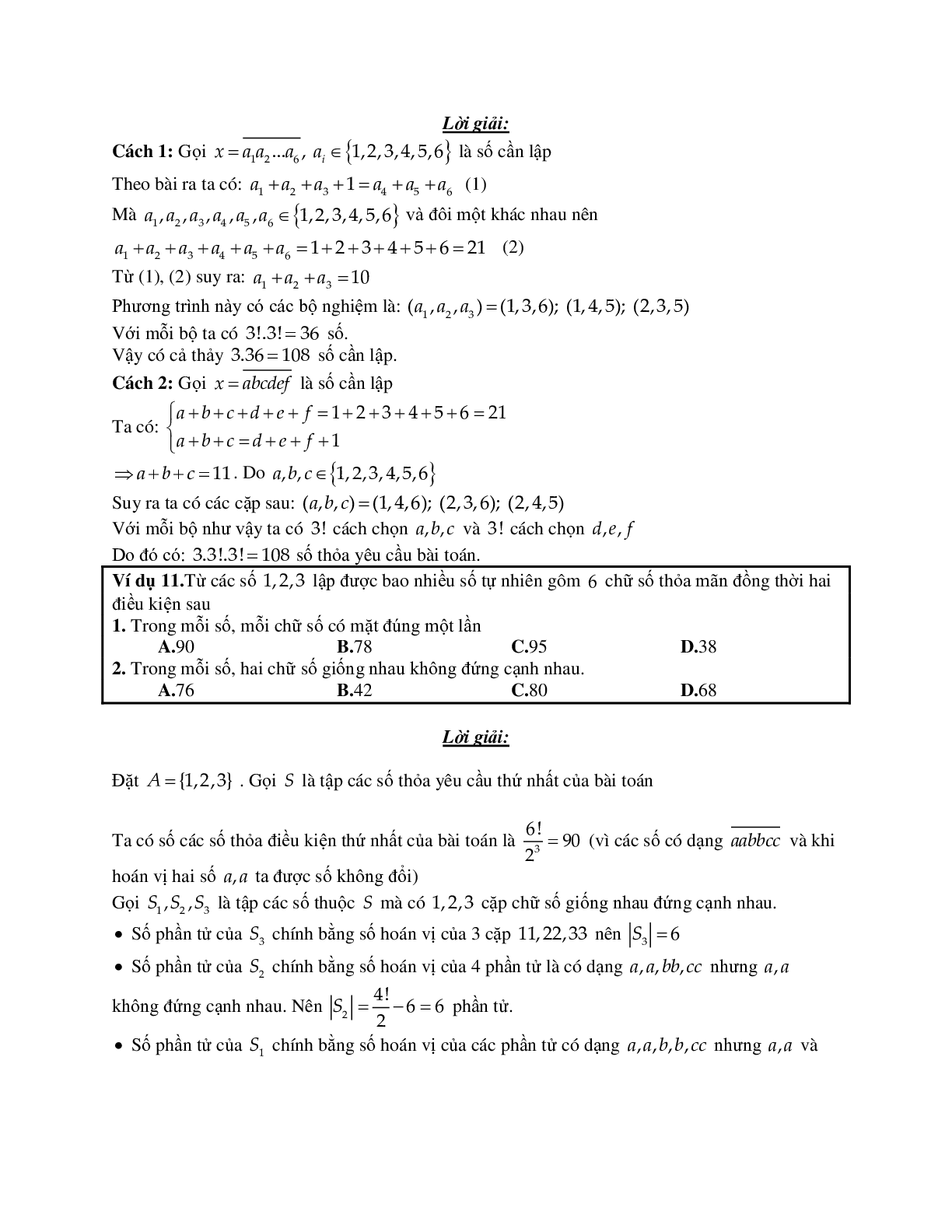 Phương pháp giải và bài tập về Các bài toán vận dụng quy tắc đếm (trang 6)