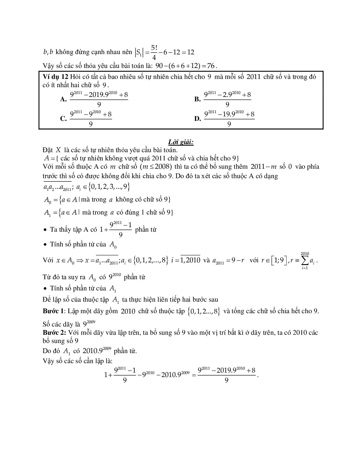 Phương pháp giải và bài tập về Các bài toán vận dụng quy tắc đếm (trang 7)