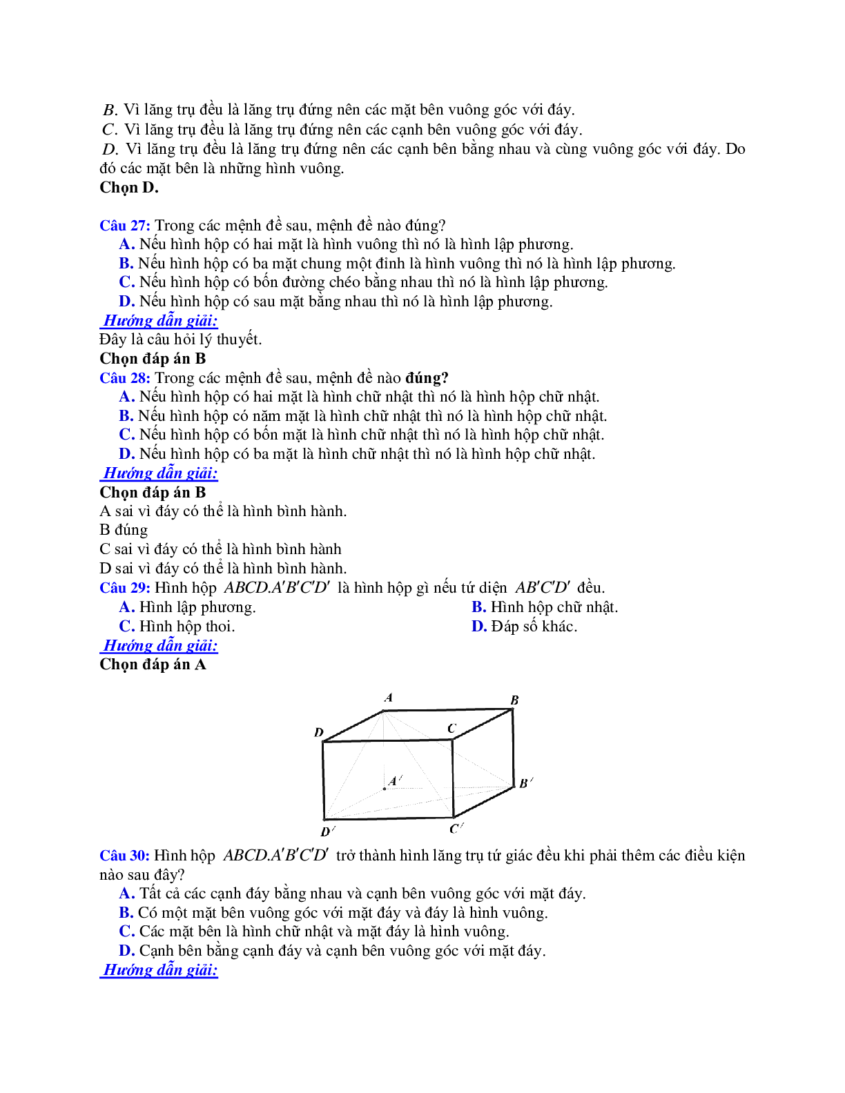 Phương pháp giải và bài tập về hai mặt phẳng vuông góc chọn lọc (trang 9)