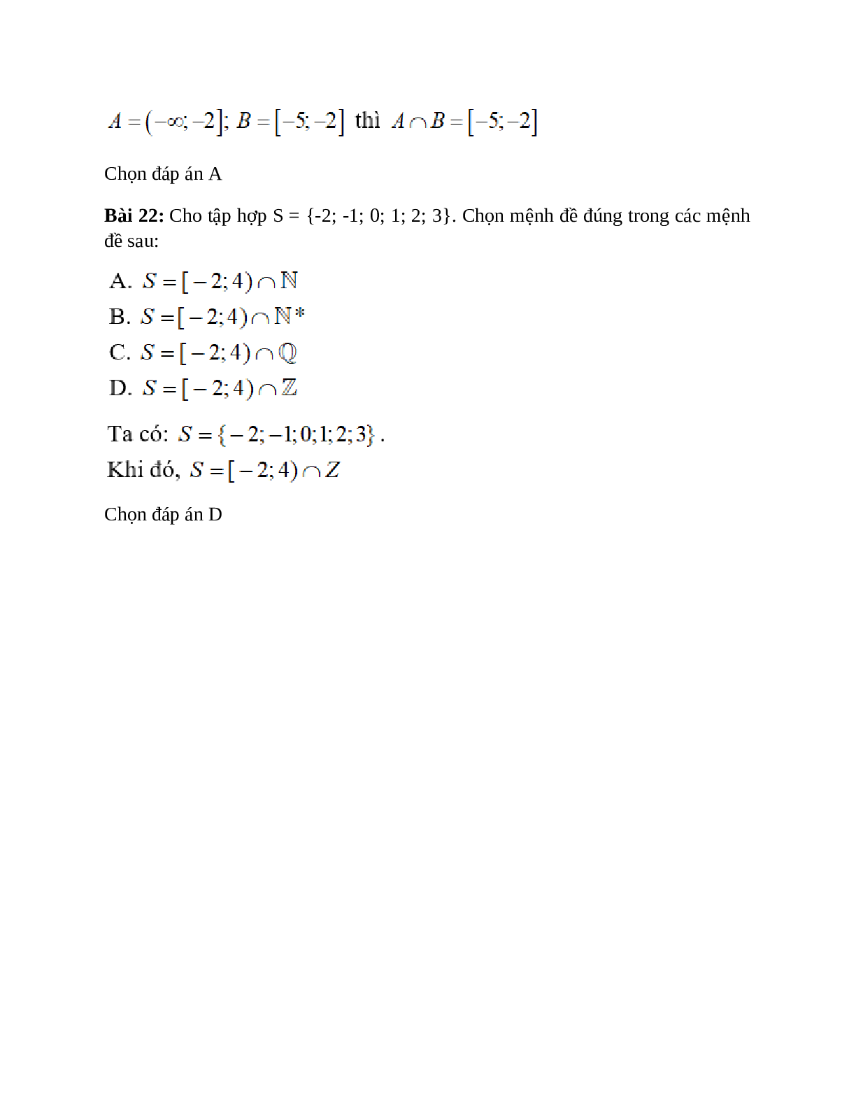 Trắc nghiệm Các tập hợp số có đáp án – Toán lớp 10 (trang 10)