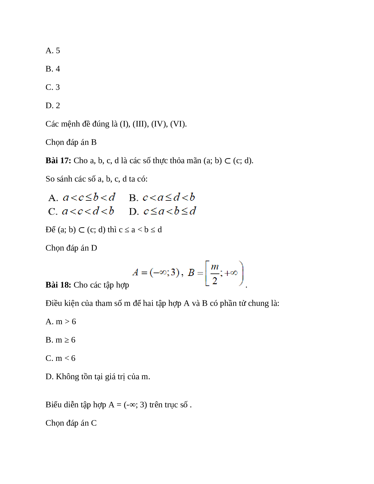 Trắc nghiệm Các tập hợp số có đáp án – Toán lớp 10 (trang 8)