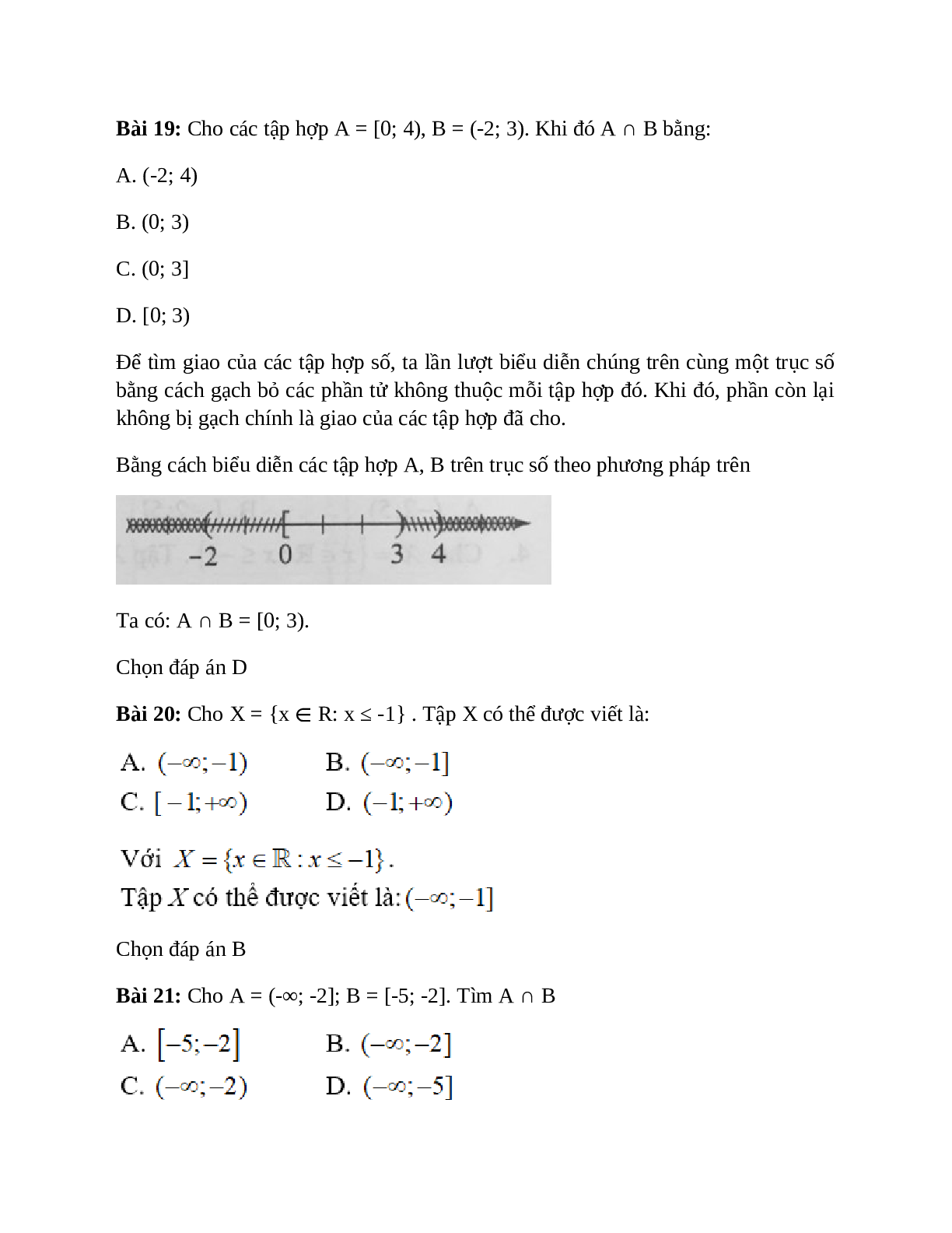 Trắc nghiệm Các tập hợp số có đáp án – Toán lớp 10 (trang 9)