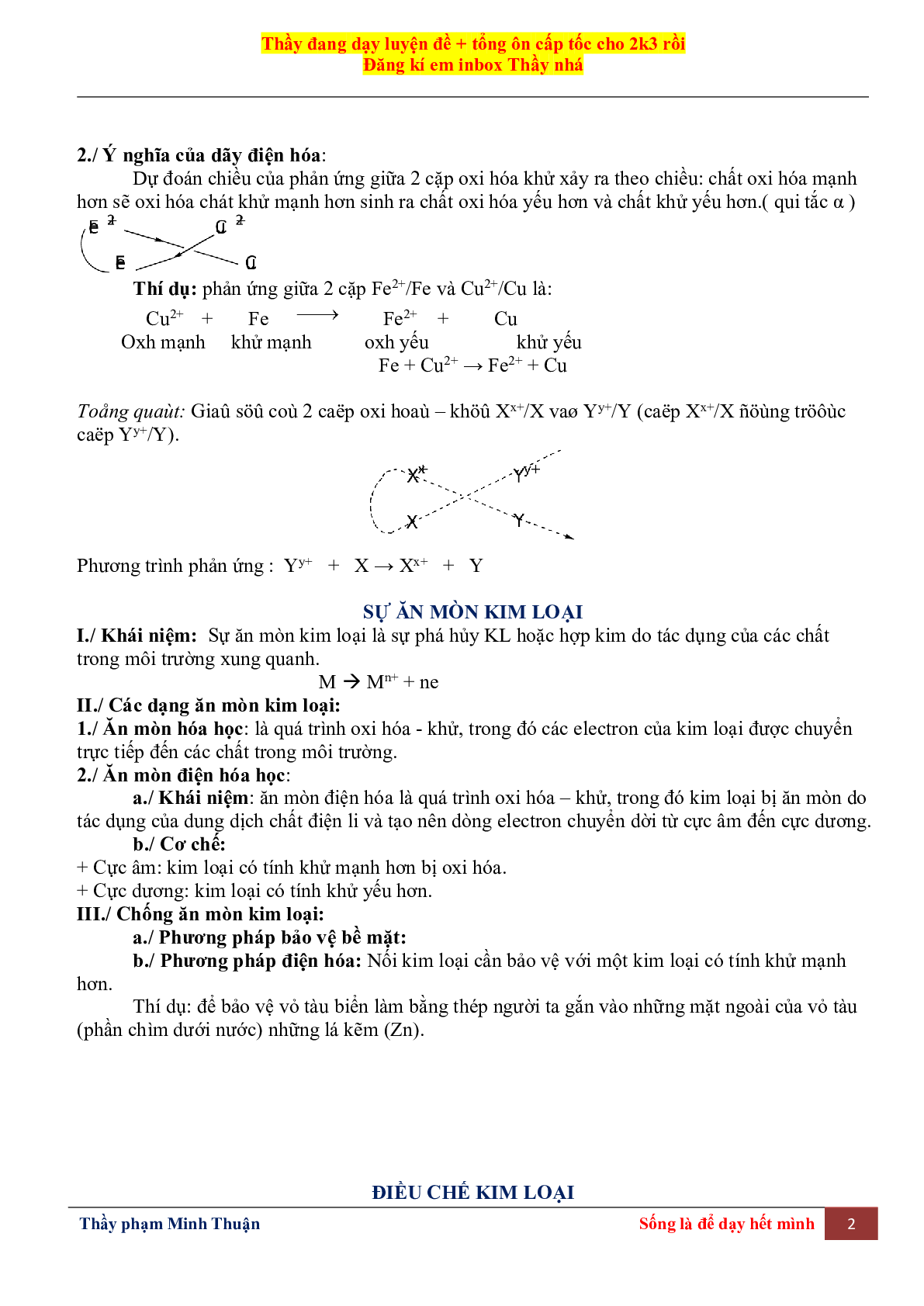 Tổng Hợp Lý Thuyết Chương 5 Đại Cương Kim Loại Môn Hóa Học Lớp 12 (trang 2)