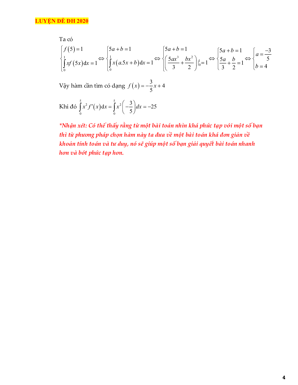 Kỹ thuật chọn hàm trong các bài toán tích phân tử cơ bản đến vận dụng cao (trang 4)