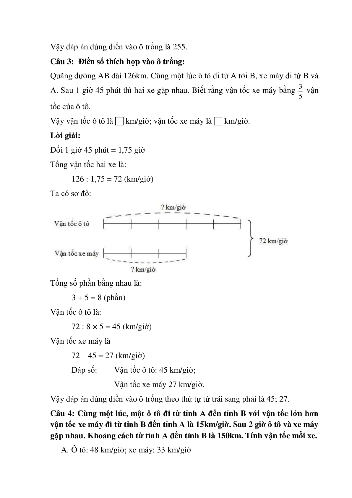11 câu Trắc nghiệm Hai vật chuyển động ngược chiều có đáp án 2023 – Toán lớp 5 (trang 2)