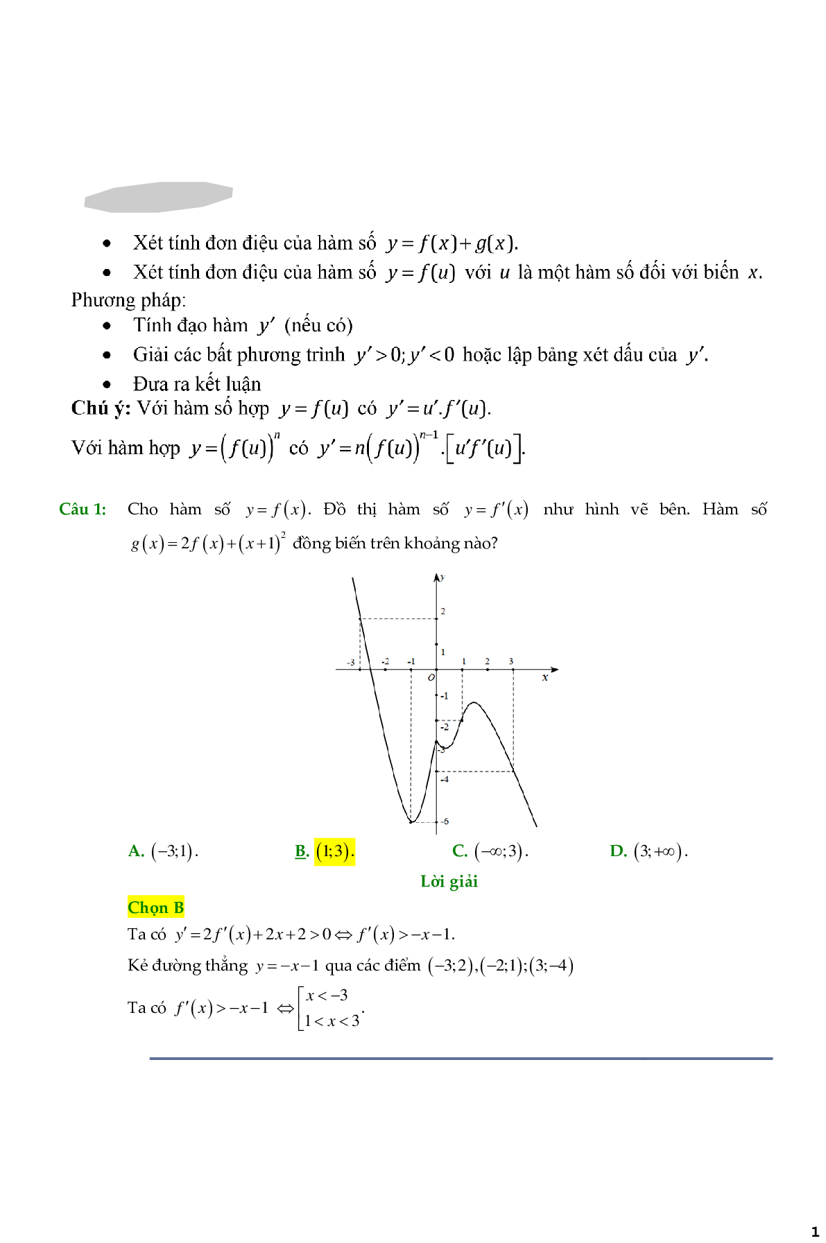 138 Bài toán chọn lọc tính đơn điệu của hàm hợp - có đáp án chi tiết (trang 1)