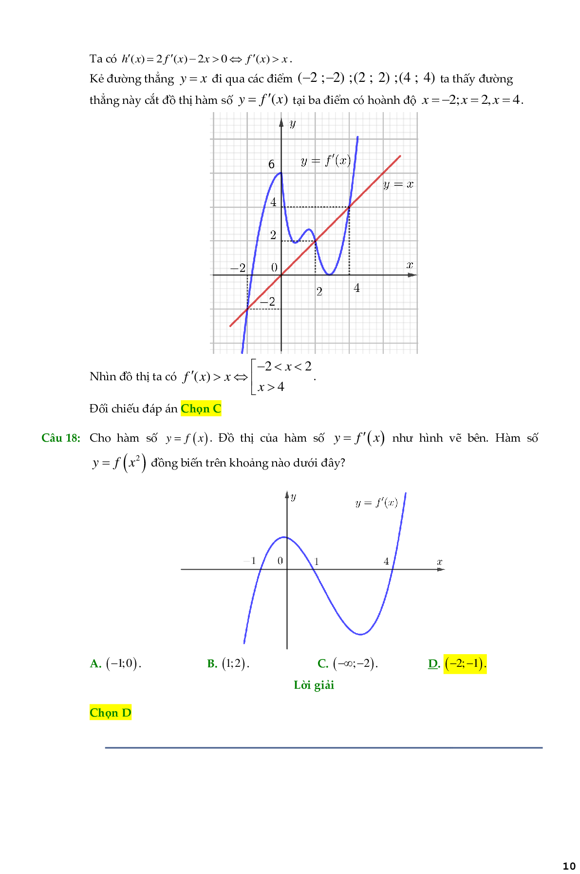 138 Bài toán chọn lọc tính đơn điệu của hàm hợp - có đáp án chi tiết (trang 10)
