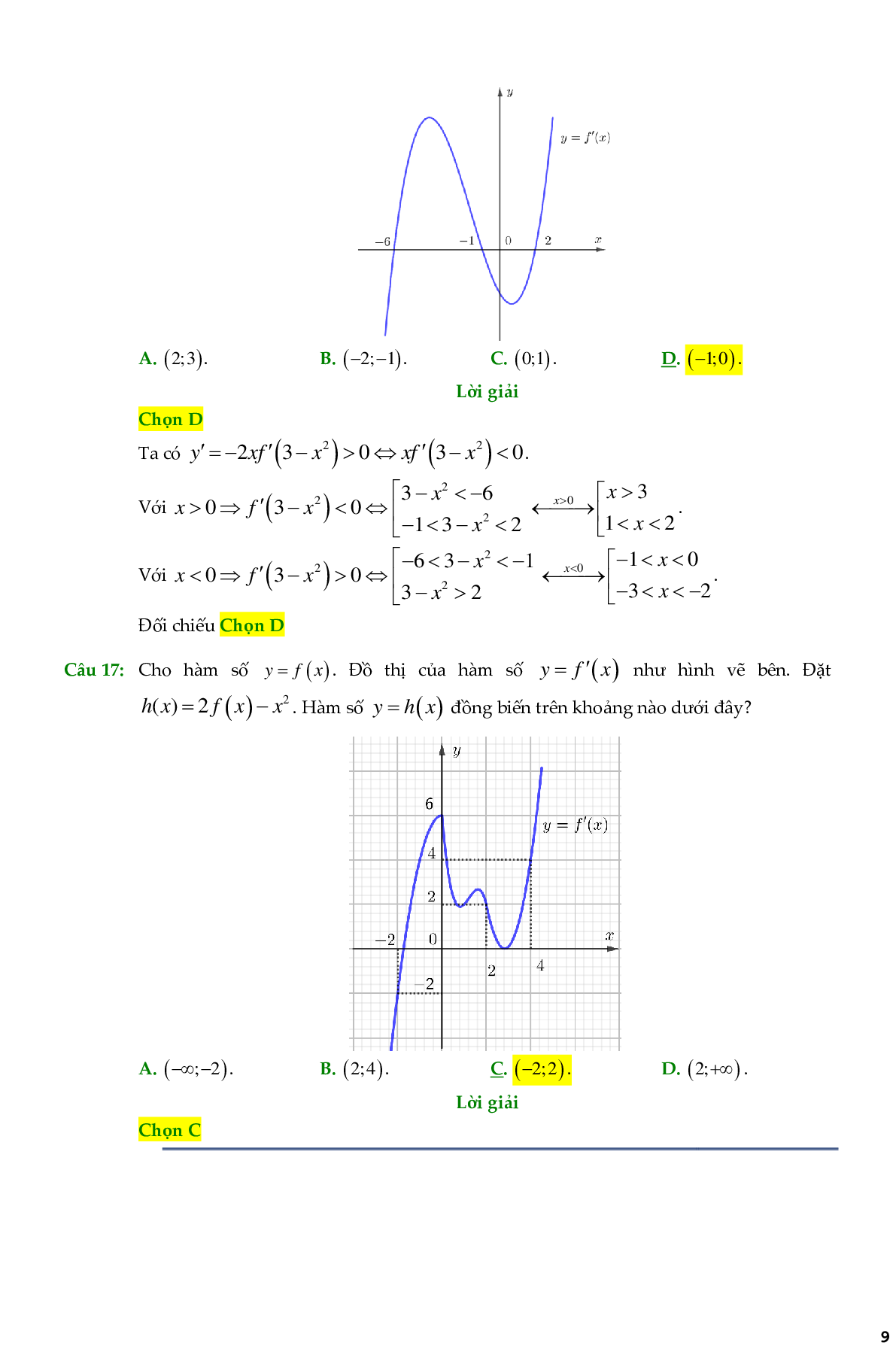 138 Bài toán chọn lọc tính đơn điệu của hàm hợp - có đáp án chi tiết (trang 9)
