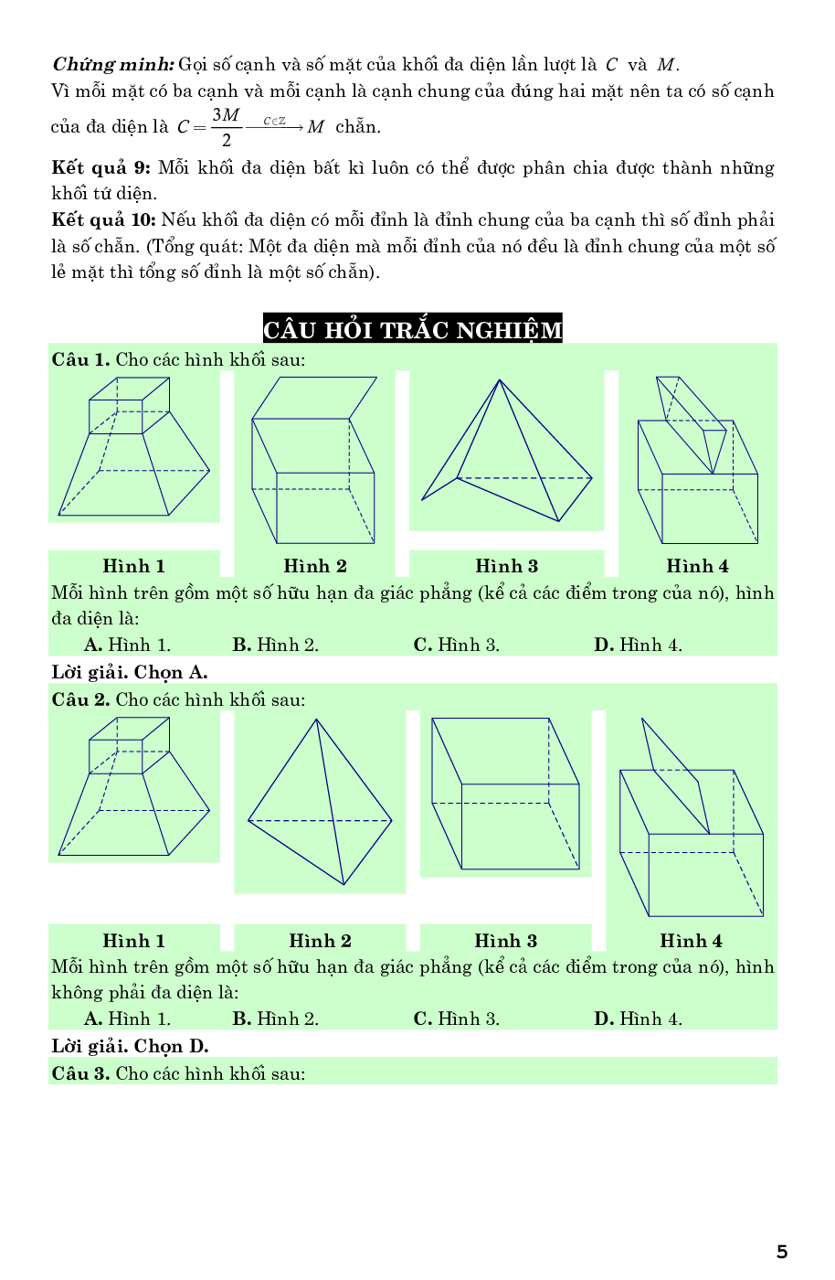 Lý thuyết và bài tập trắc nghiệm chuyên đề khối đa diện (trang 5)
