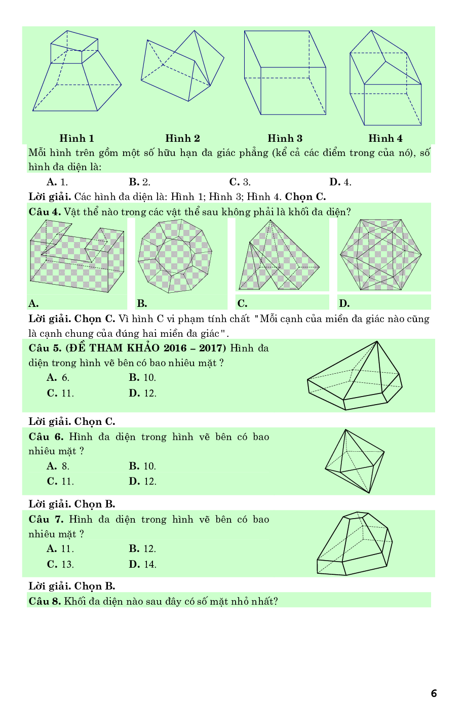 Lý thuyết và bài tập trắc nghiệm chuyên đề khối đa diện (trang 6)