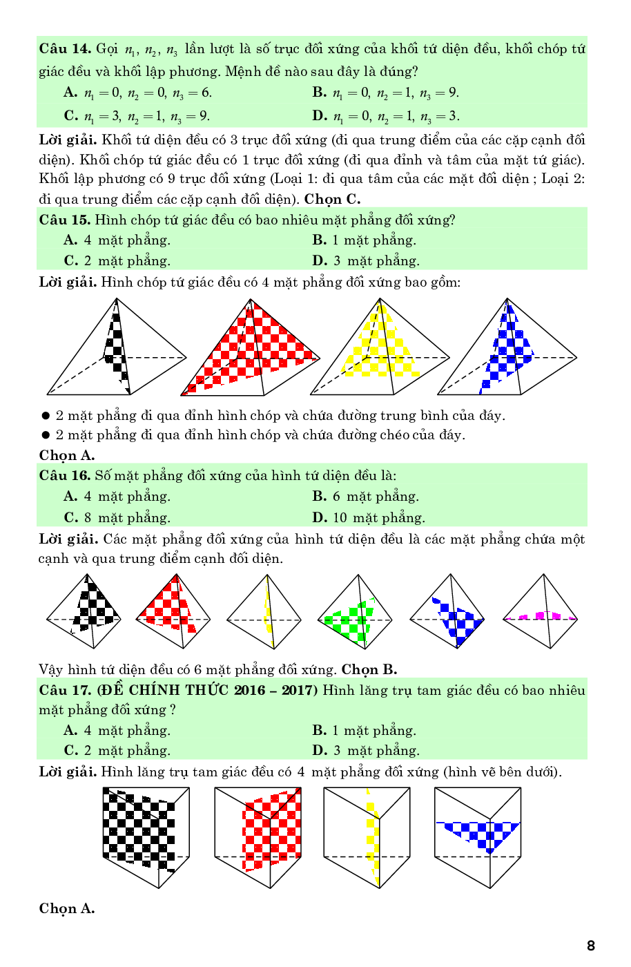 Lý thuyết và bài tập trắc nghiệm chuyên đề khối đa diện (trang 8)