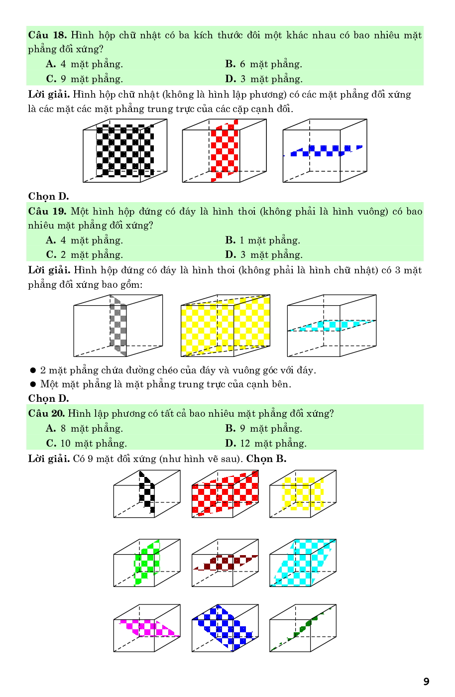 Lý thuyết và bài tập trắc nghiệm chuyên đề khối đa diện (trang 9)